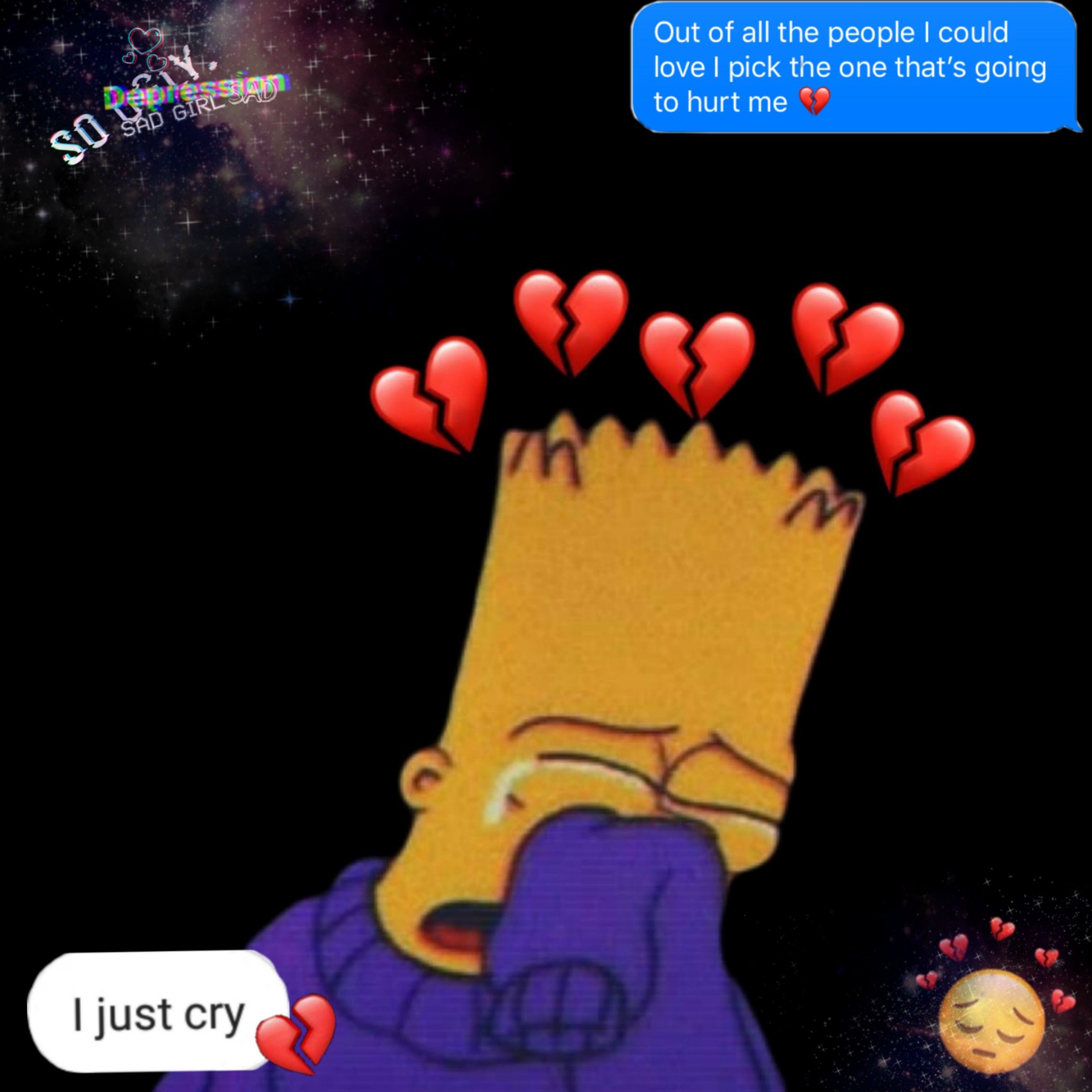 Bart Simpson Sad Edit Wallpaper ✓ The Best Hd Wallpaper - Bart Simpson In Love , HD Wallpaper & Backgrounds
