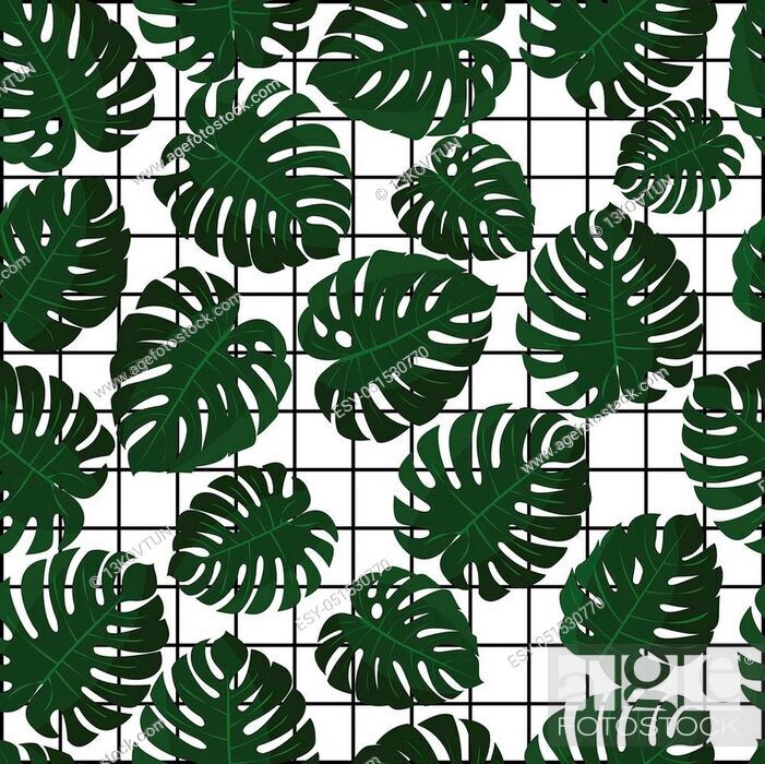 Tropical Leaves - Tropical Plant Pattern Swatch , HD Wallpaper & Backgrounds