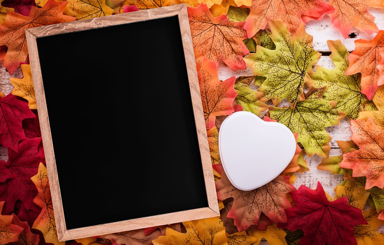 Photo Wallpaper Autumn, Leaves, Love, Background, Tree, - Love Background Romantic Photo Frame , HD Wallpaper & Backgrounds