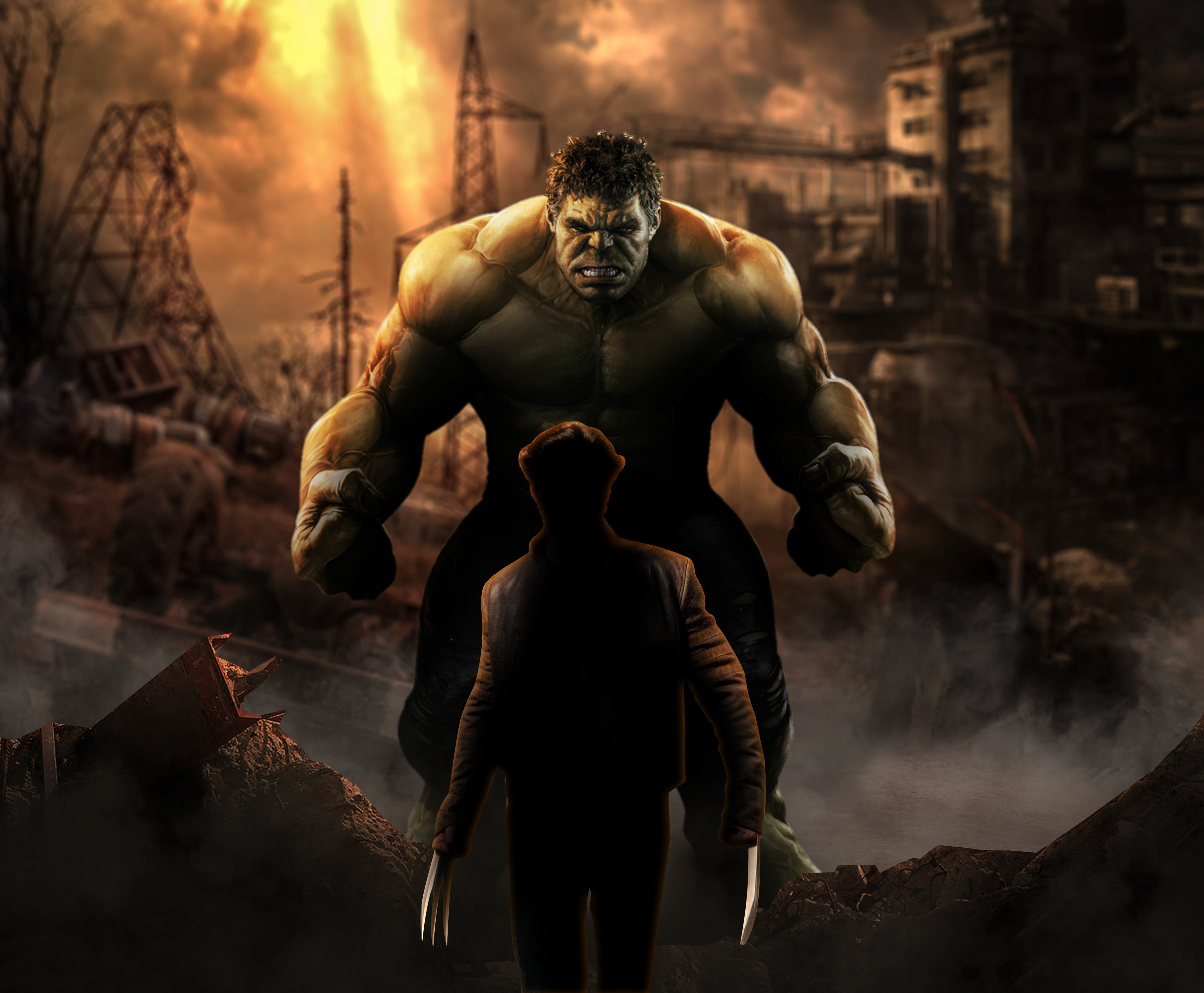 Hulk Vs Wolverine Live Action , HD Wallpaper & Backgrounds