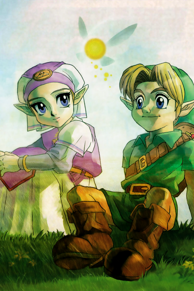 Link And Zelda Ocarina Of Time , HD Wallpaper & Backgrounds