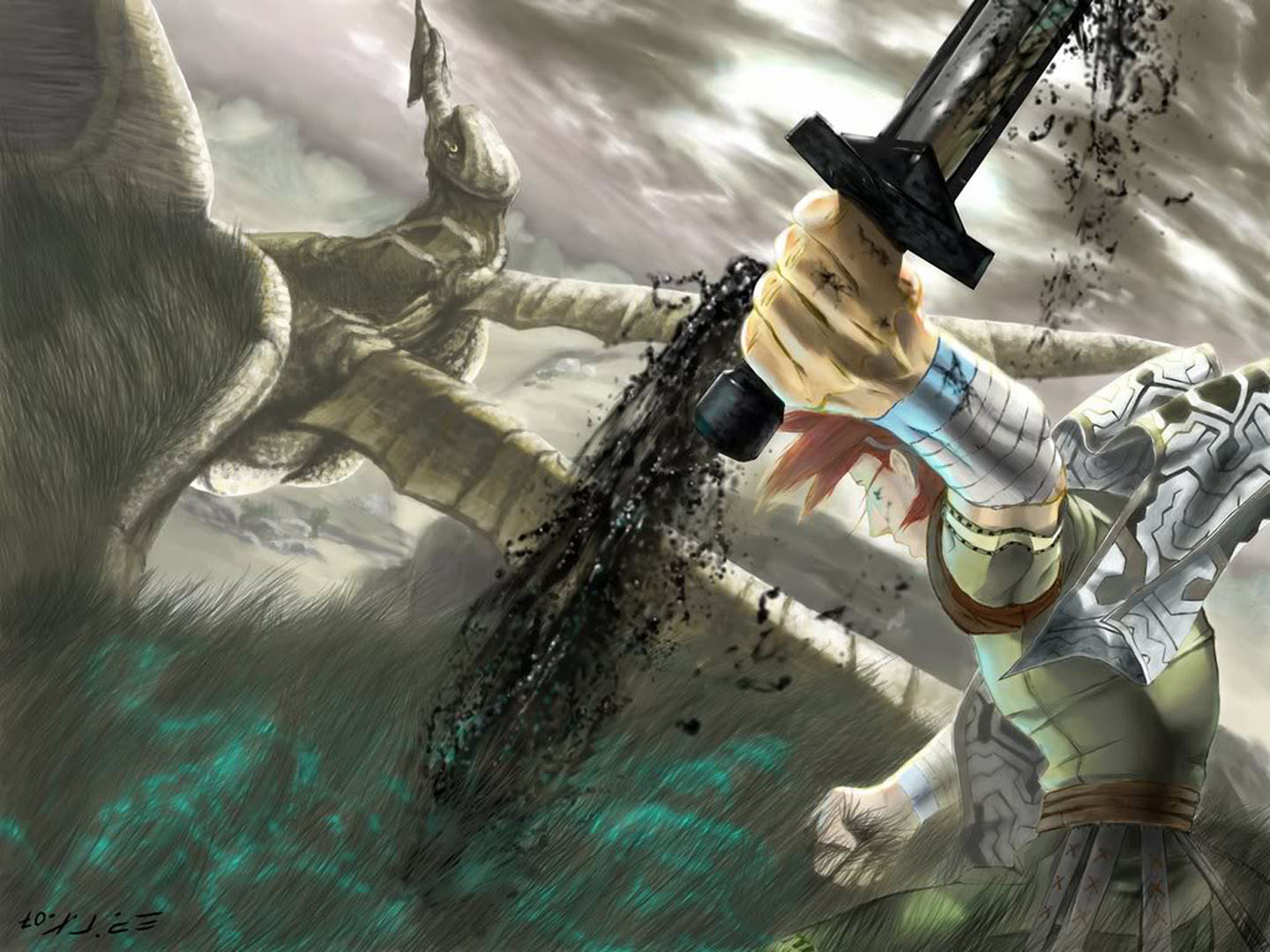 Wander Pulls Bloody Sword From Colossus Shadow Of The Colossus Wander Pulls Bloody Sword From Colossus Shadow Of The Colossus