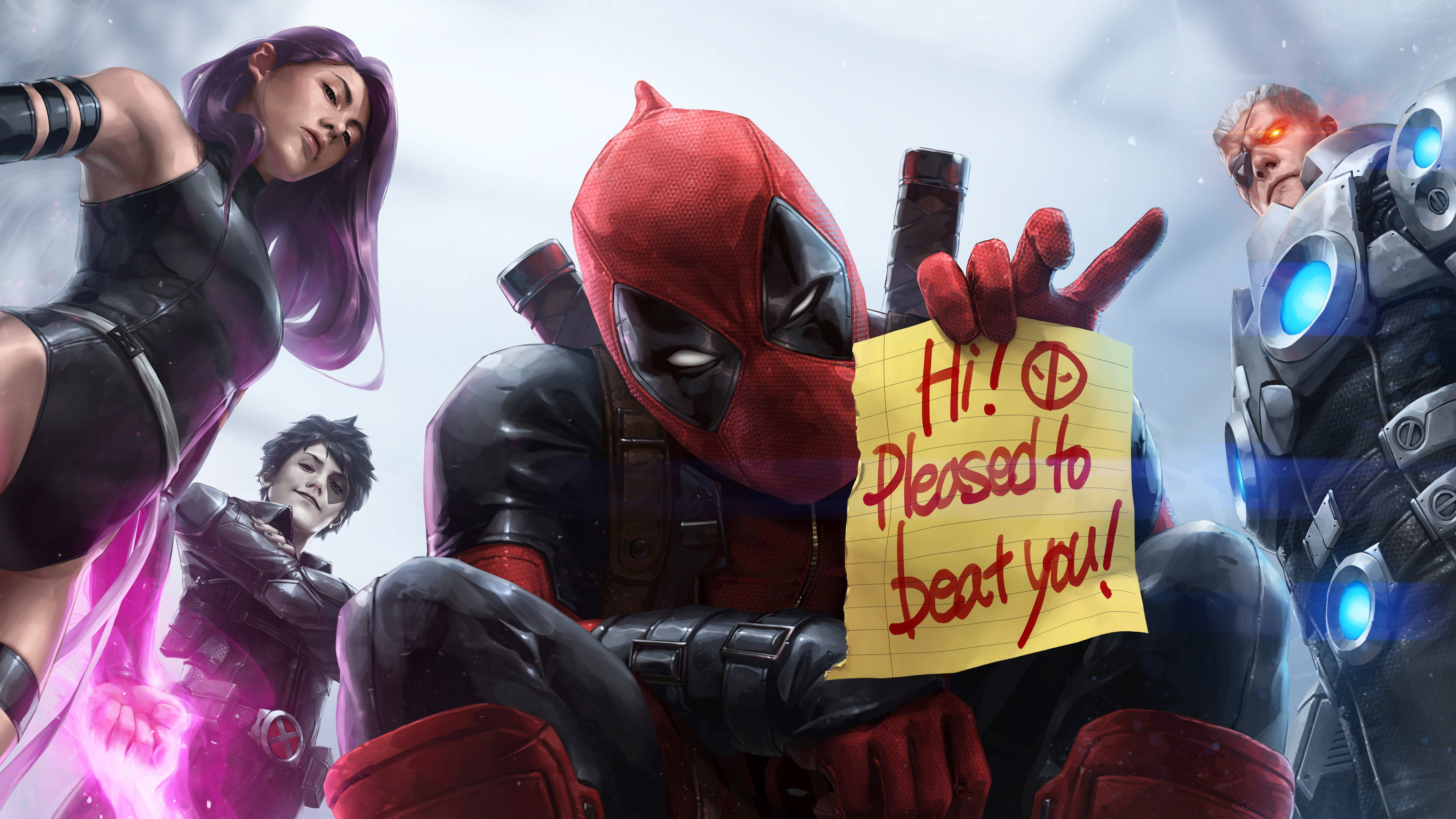 Deadpool, X Force, Cable, Psylocke, Domino, 4k Wallpaper - Marvel Future Fight All X Men , HD Wallpaper & Backgrounds
