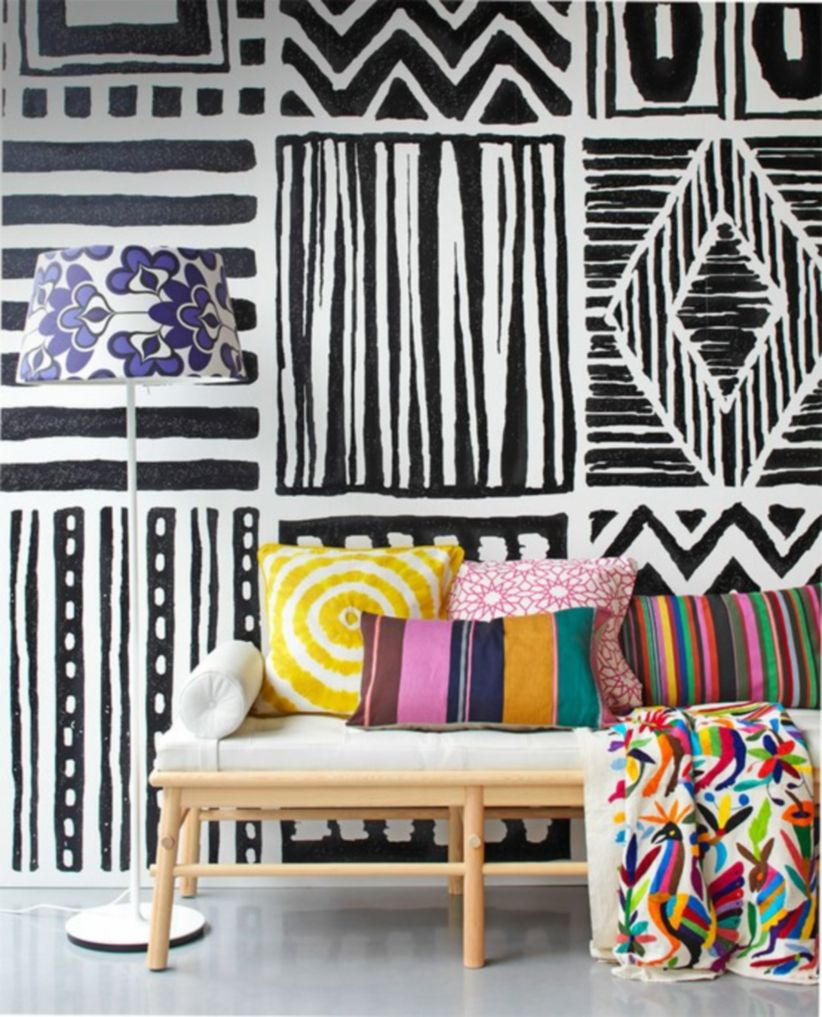 Totally Inspiring Black And White Geometric Wallpaper - Burkina Faso Painted Houses , HD Wallpaper & Backgrounds