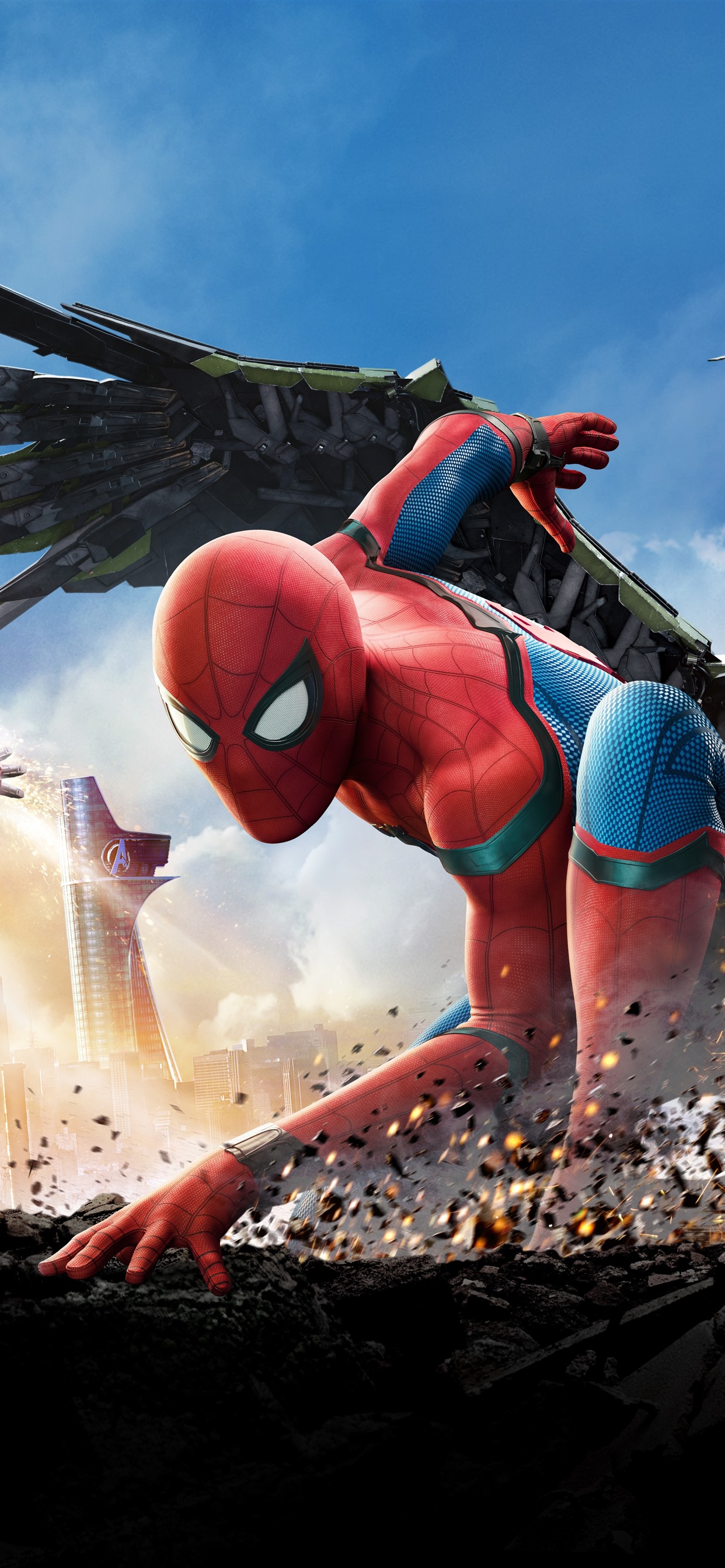 Iphone Wallpaper Spider-man And Iron Man - Iphone Homecoming Spider Man , HD Wallpaper & Backgrounds