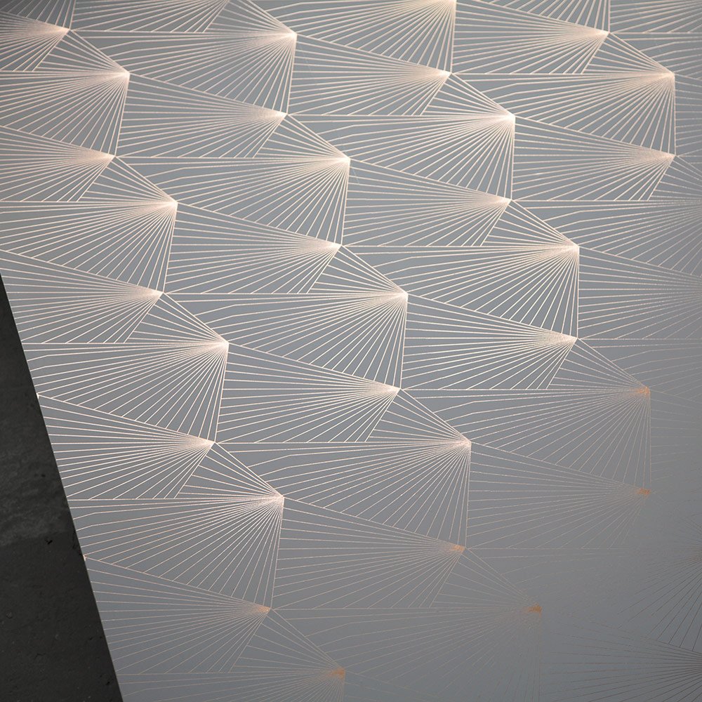 Fan Copper Rose Zinc Grey Wallpaper - Motif , HD Wallpaper & Backgrounds