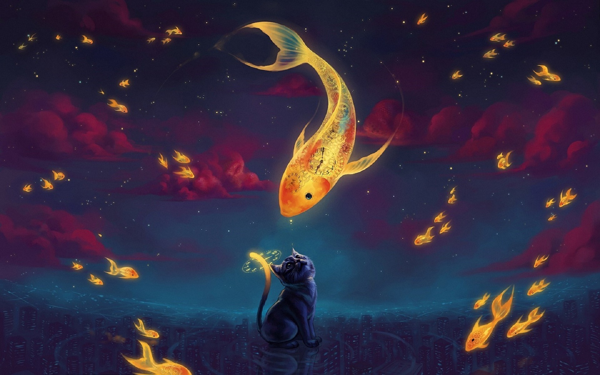 Betta Fish Wallpapers Hd Download - Cat Art , HD Wallpaper & Backgrounds