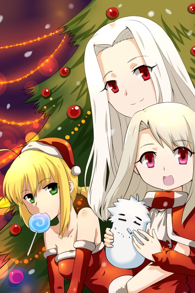 Christmas Anime Wallpaper - Iphone 4s Wallpaper Anime Christmas Girl , HD Wallpaper & Backgrounds