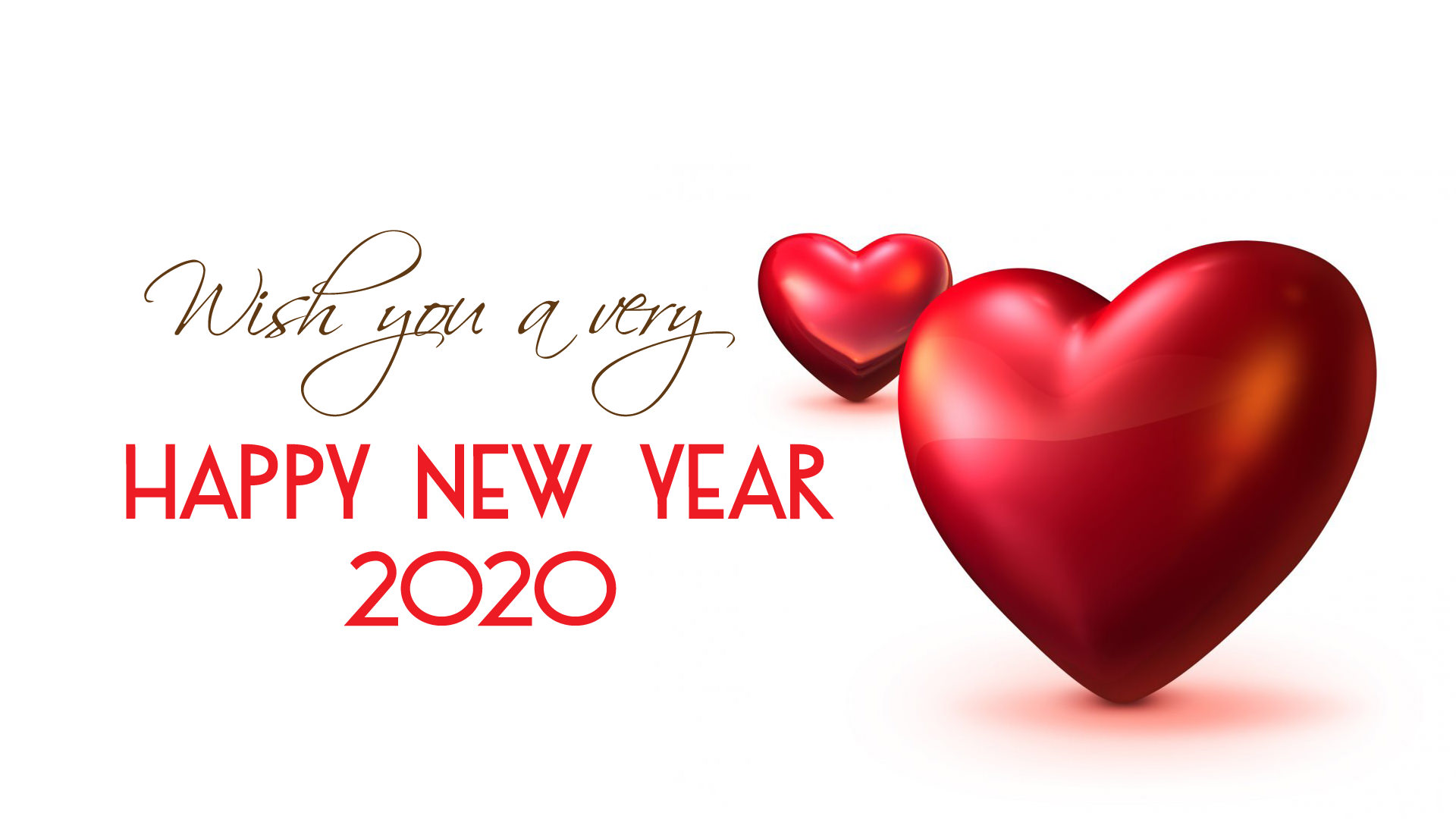 Wish You A Very Happy New Year 2020 Love Heart Wallpaper - Love Happy New Year 2020 , HD Wallpaper & Backgrounds