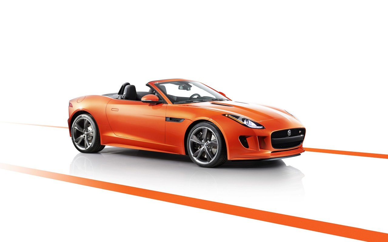 Free Download Jaguar Car Wallpaper Id - Orange Jaguar F Type Convertible , HD Wallpaper & Backgrounds