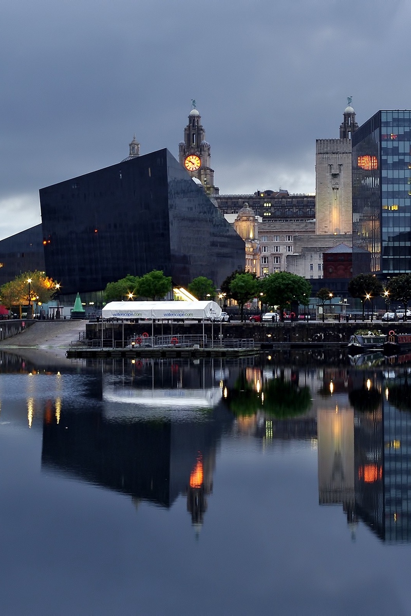 Wallpaper Liverpool, River, Buildings, Night, Beach - Liverpool City , HD Wallpaper & Backgrounds