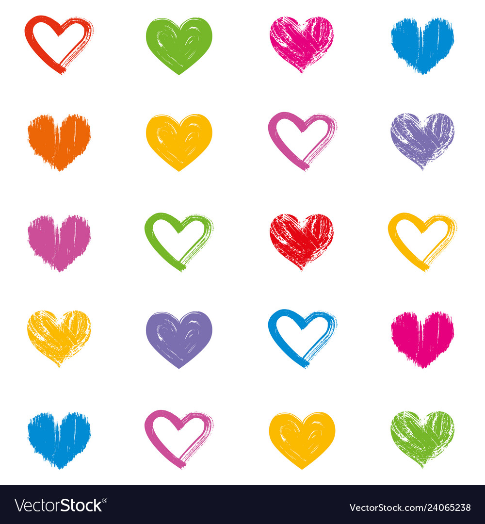 Colourful Hearts Wallpaper White Background , HD Wallpaper & Backgrounds