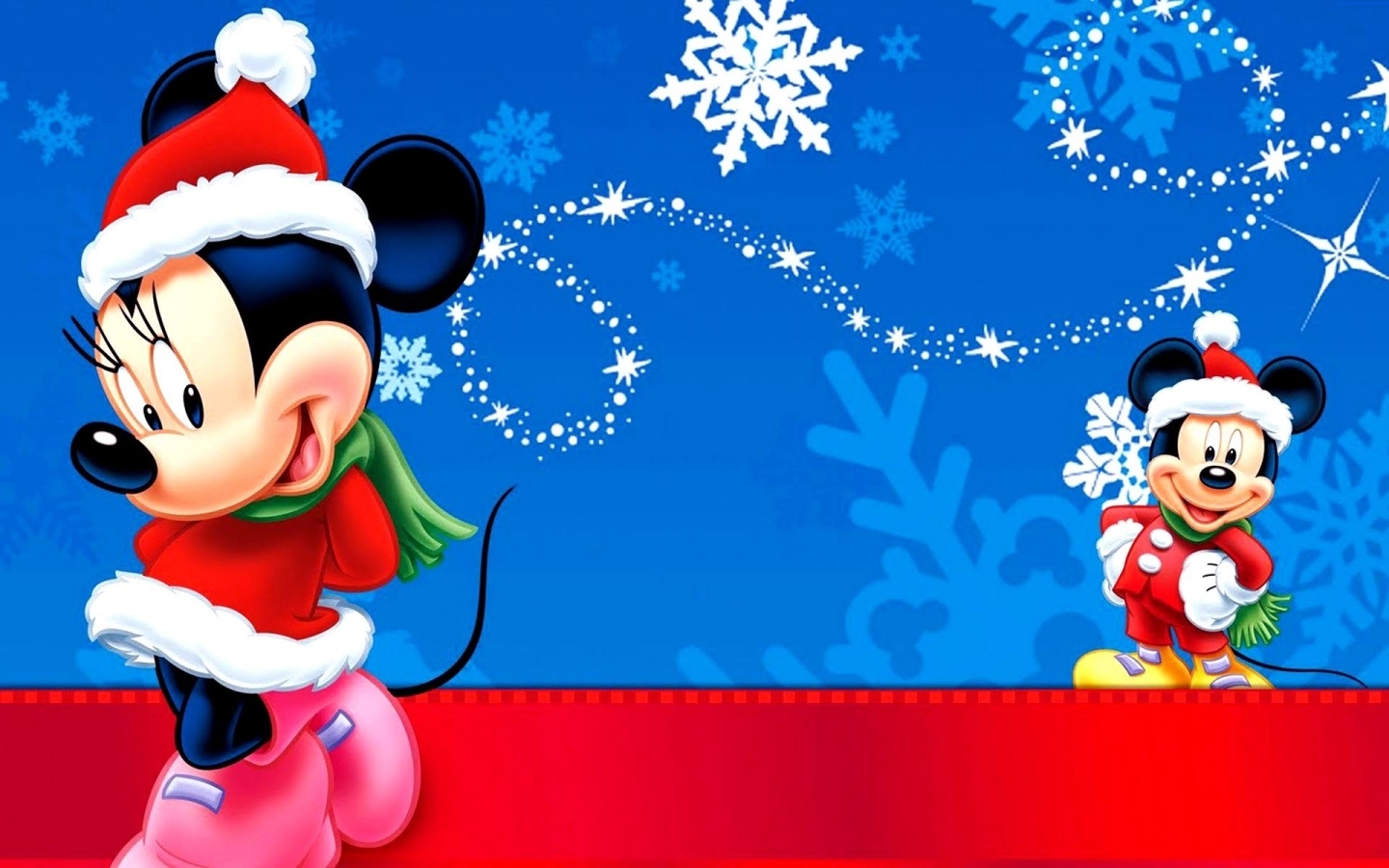 Mickey And Minnie Christmas Backgrounds , HD Wallpaper & Backgrounds