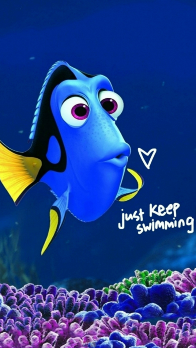 Fun Cartoon Fish Just Keep Swimming Iphone Wallpaper - We Swim Because We Are Too , HD Wallpaper & Backgrounds