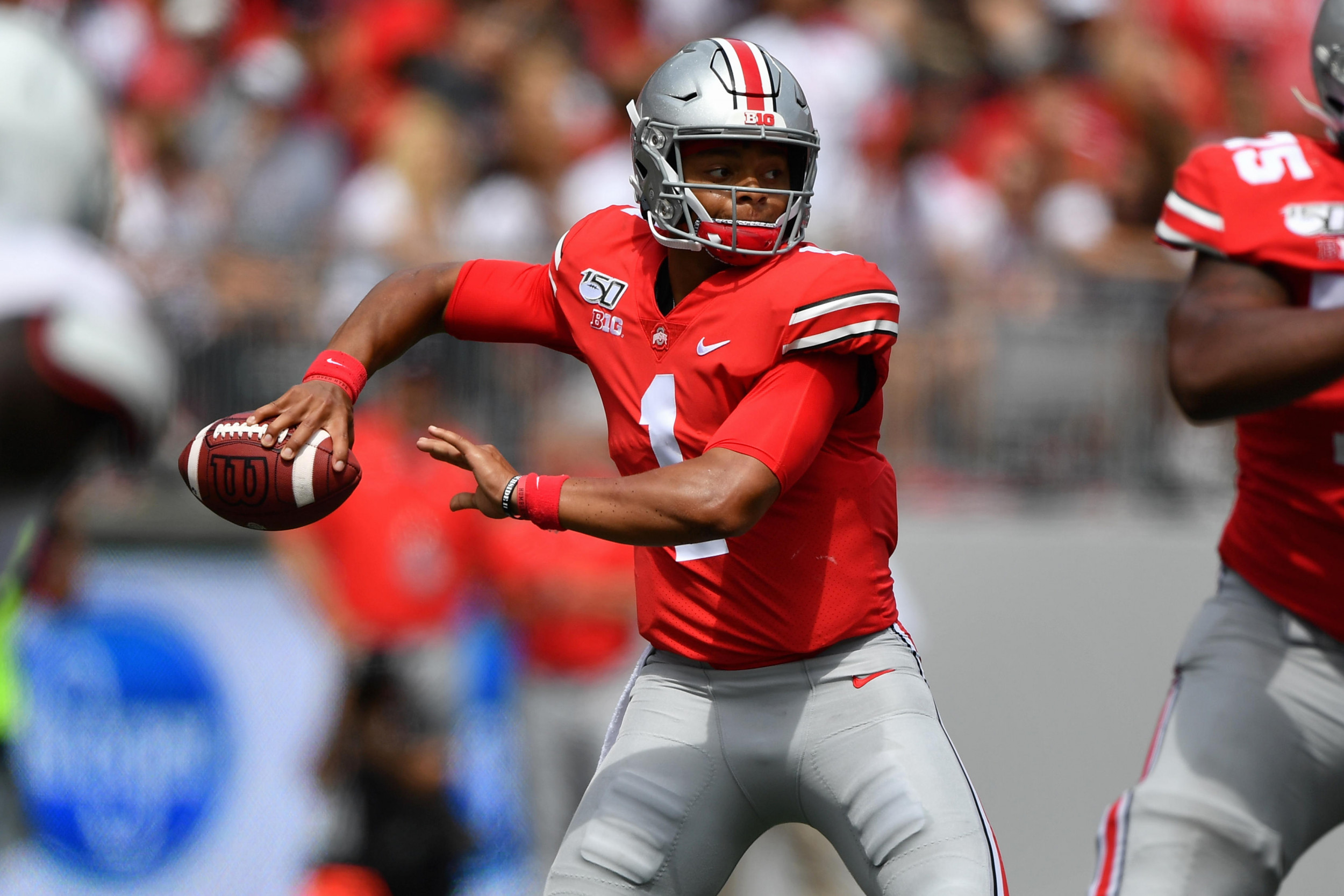 Justin Fields, Ohio State - Ohio State Football Home Jersey , HD Wallpaper & Backgrounds