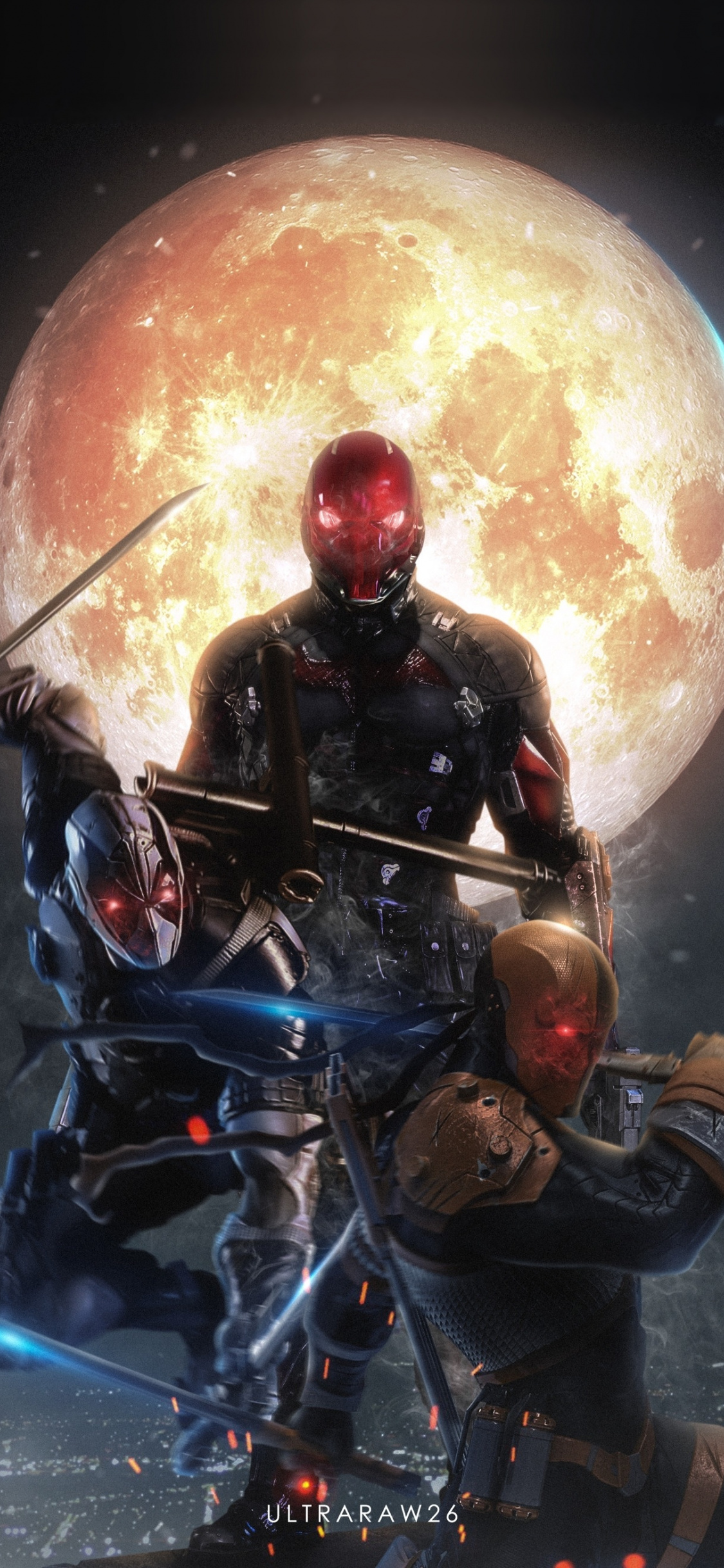 Red Hood, Deadpool, Deathstroke, Villains, Art, Wallpaper - Deathstroke Wallpaper Iphone X , HD Wallpaper & Backgrounds