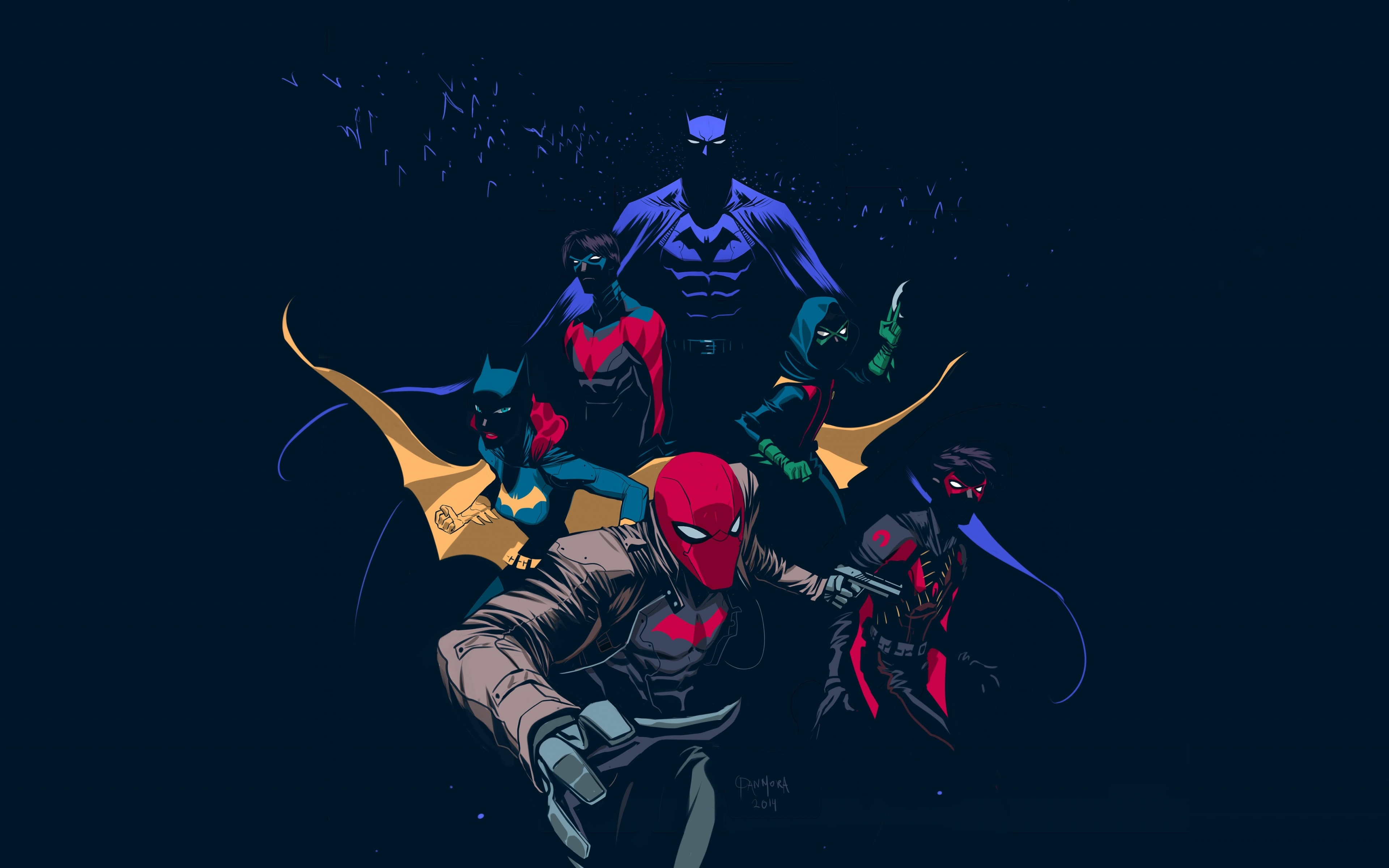 Batfamily, Robin, Red Hood, Artwork, Wallpaper - Red Hood Wallpaper Iphone , HD Wallpaper & Backgrounds