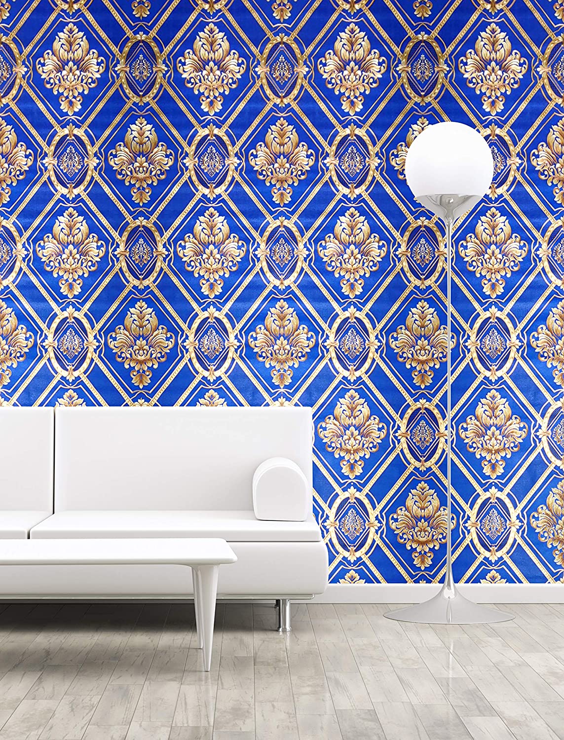 Konark Designer Wallpapers Damask Design Wallpaper - Studio Couch , HD Wallpaper & Backgrounds