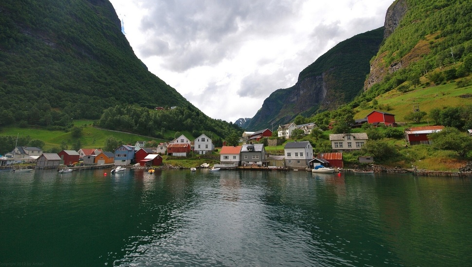 Undredal, Norway, Village, Houses, Mountains, Fjord, - Fond D Écran Fjord Norvège , HD Wallpaper & Backgrounds