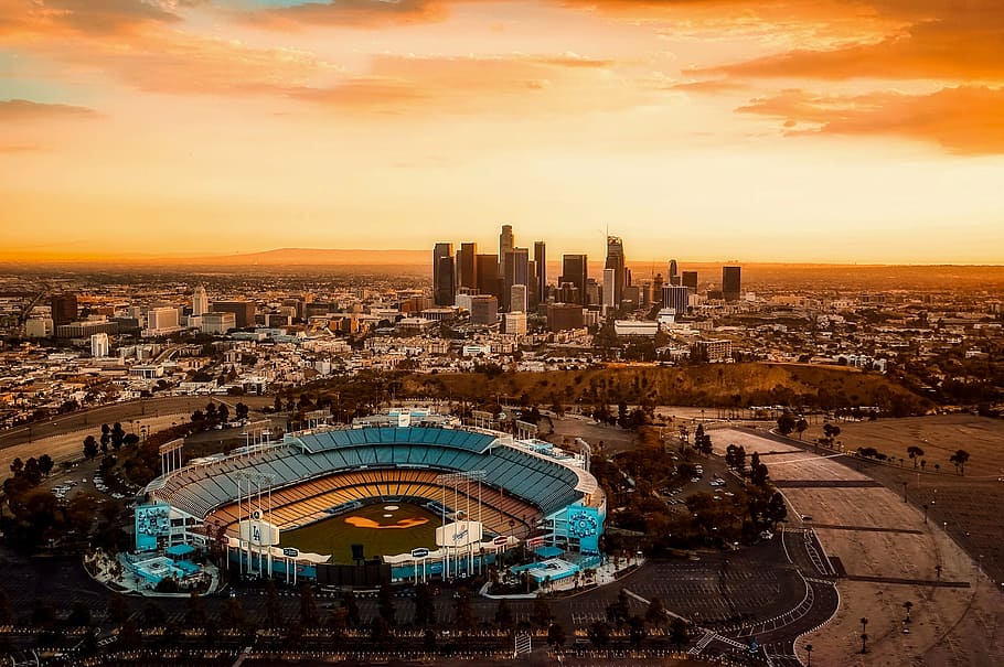 Dodger Stadium Sunset , HD Wallpaper & Backgrounds