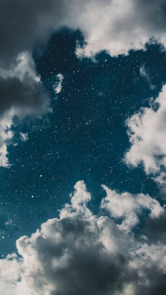 Blue Sky With Clouds And Stars , HD Wallpaper & Backgrounds