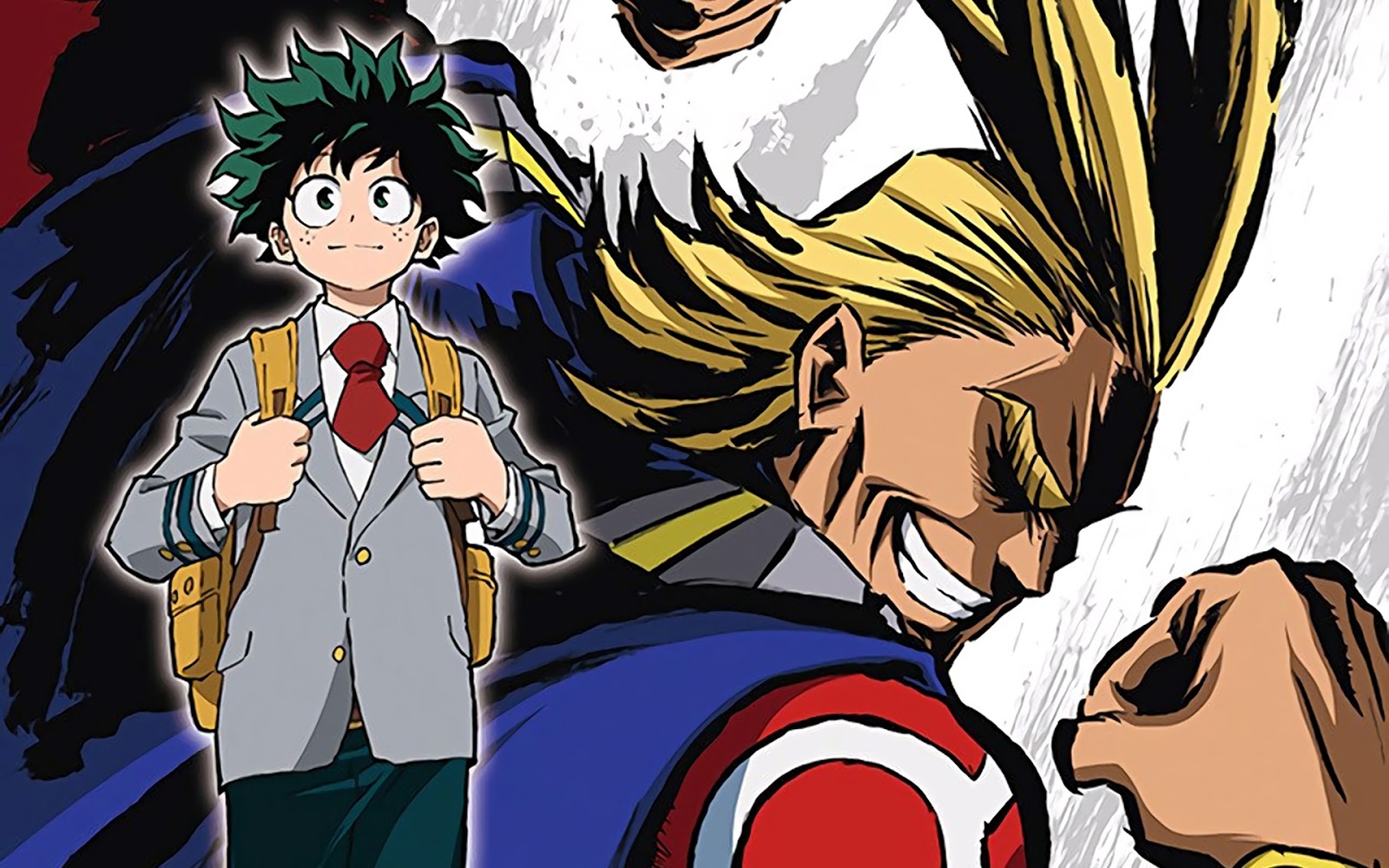 Deku And Allmight Wallpaper Hd For Desktop Is Free - Boku No Hero Izuku And All Might , HD Wallpaper & Backgrounds