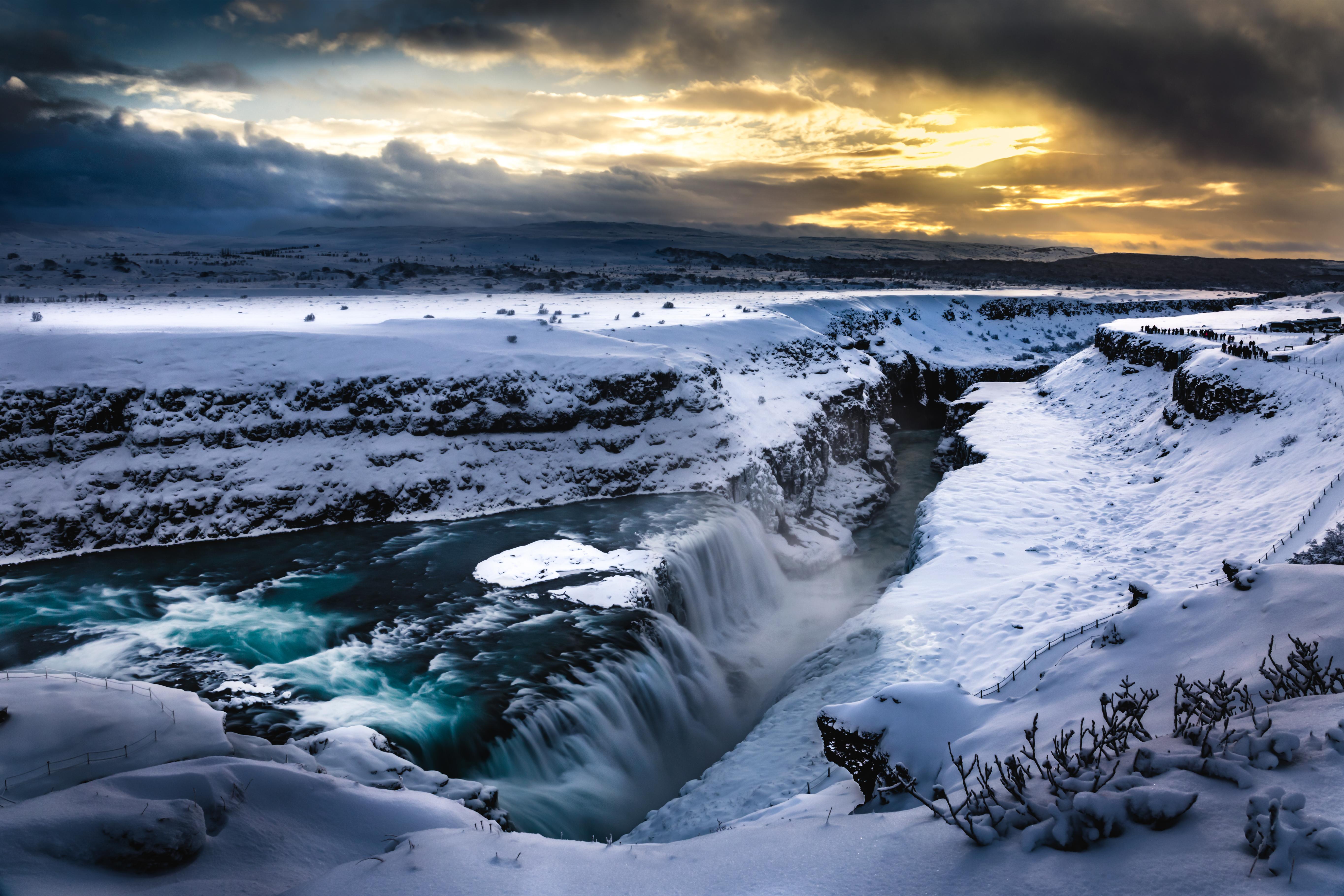 Gullfoss Waterfall Iceland Wallpaper - Gullfoss , HD Wallpaper & Backgrounds