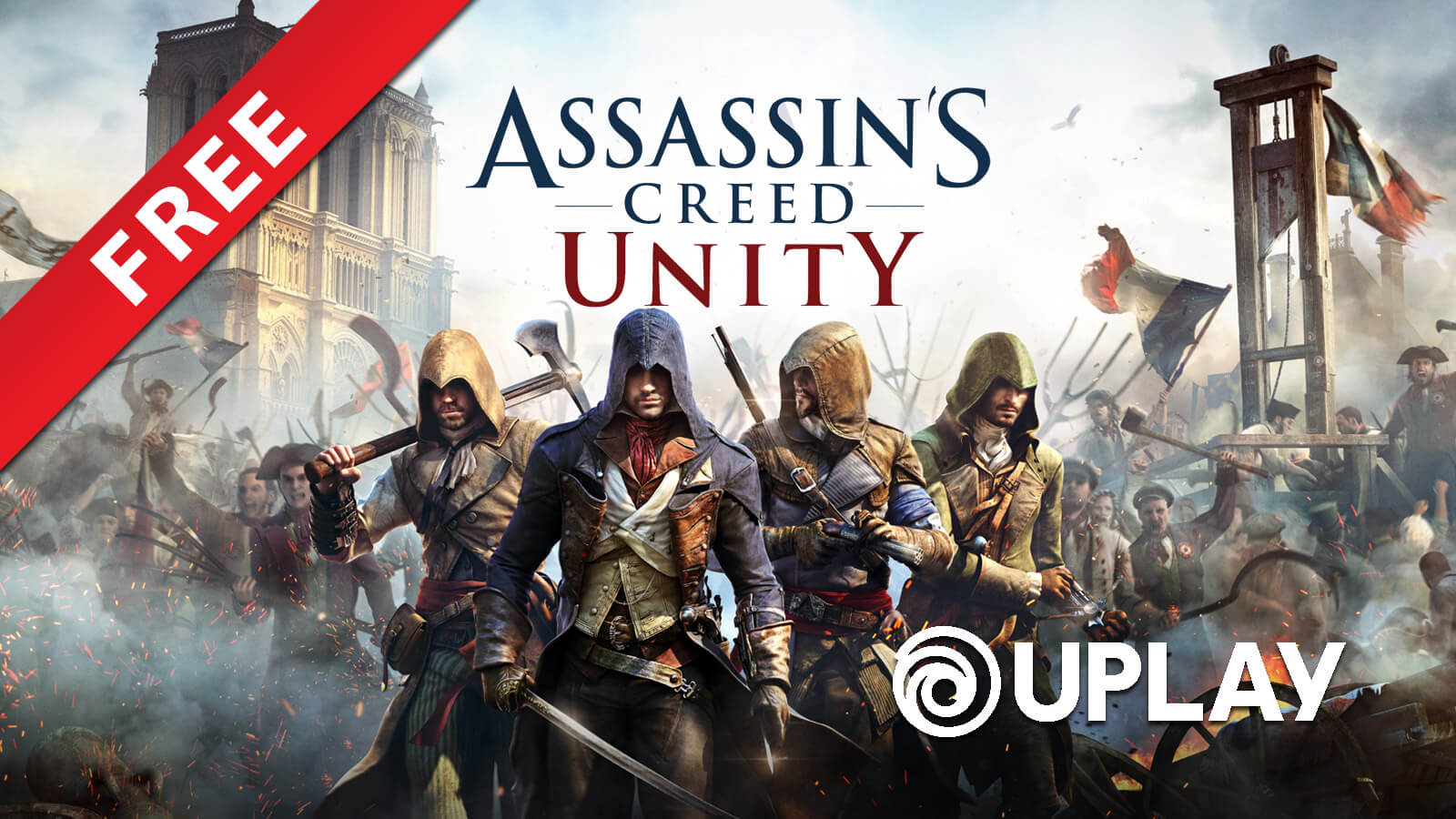 /assassins Creed Unity Free Pc Uplay Notre Dame Ubisoft - Assassins Creed Unity Pc Game , HD Wallpaper & Backgrounds