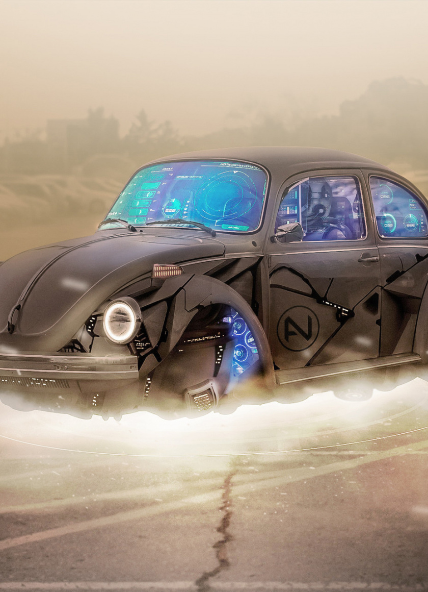 Tyre Less, Volkswagen Beetle, Futurist & Modern Car, - Classic Volkswagen Beetle Modern , HD Wallpaper & Backgrounds