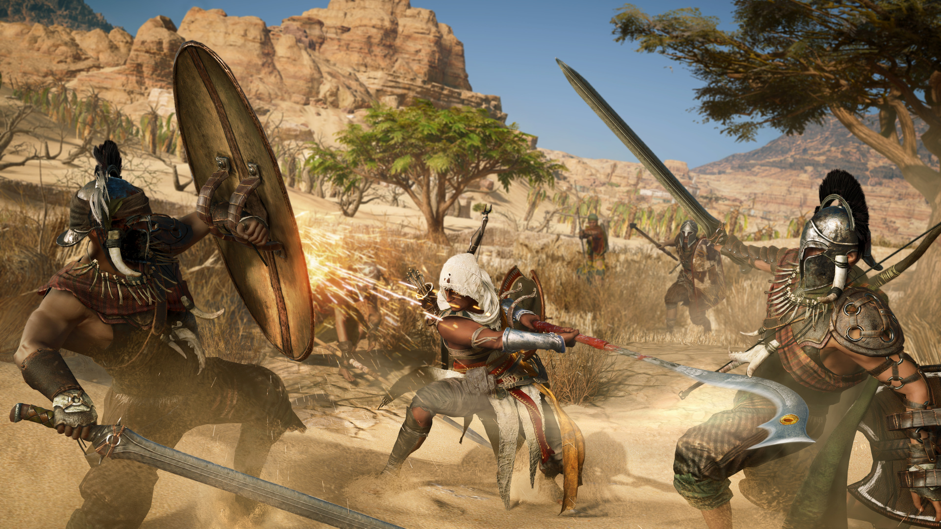 Assassins Creed Origins Combat , HD Wallpaper & Backgrounds