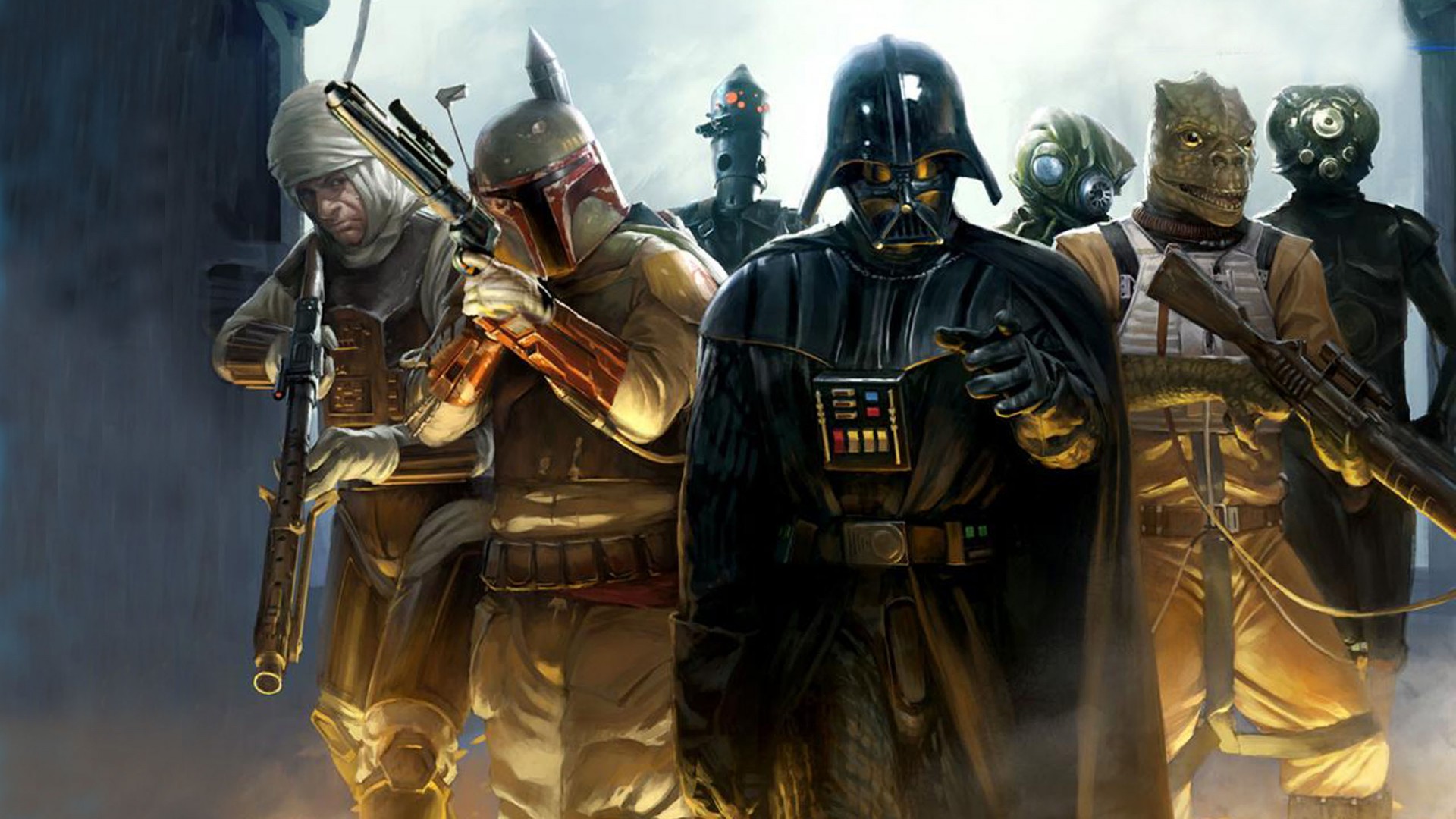 Vader And The Bounty Hunters , HD Wallpaper & Backgrounds