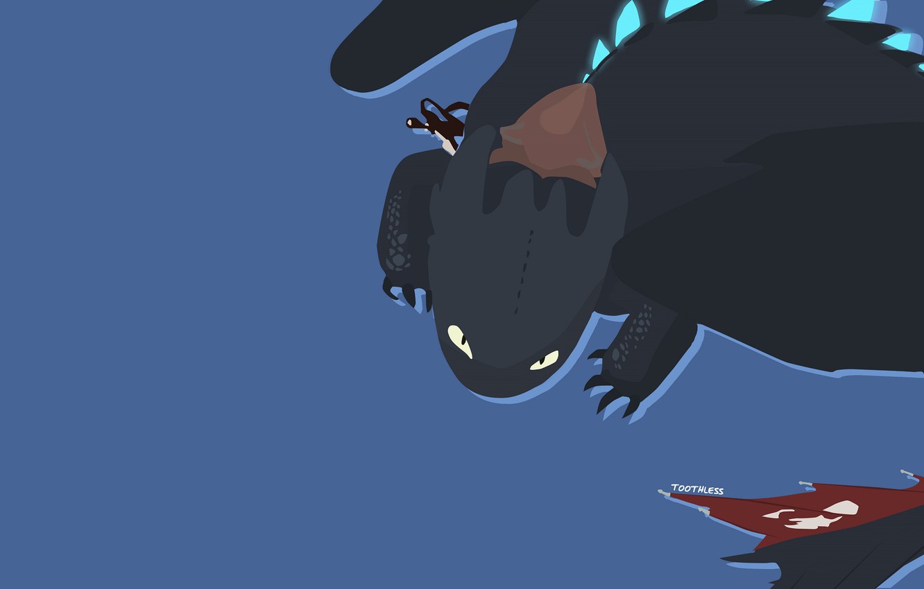 Photo Wallpaper Toothless, Minimalism, How To Train - Train Your Dragon Wallpaper Ipad , HD Wallpaper & Backgrounds
