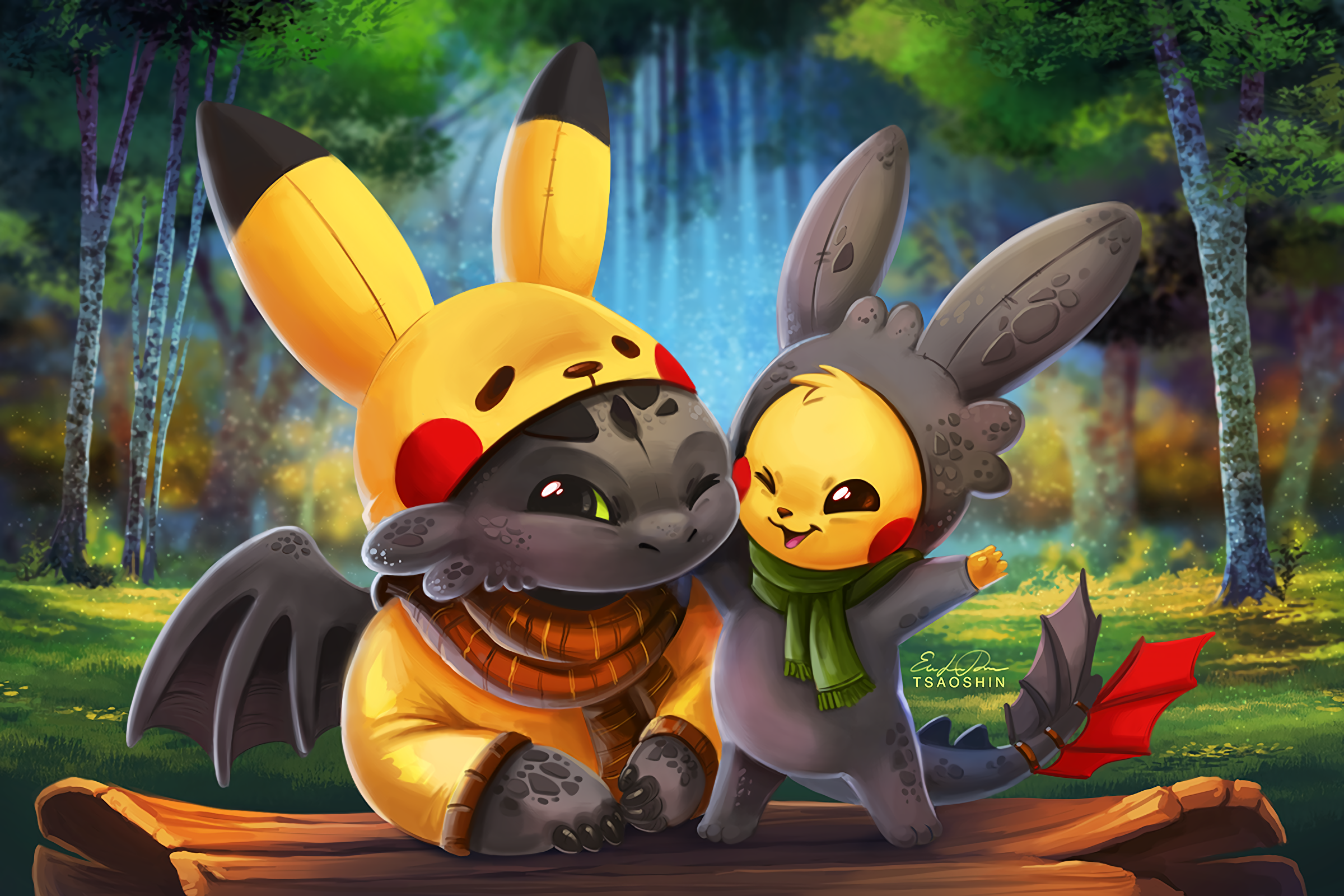 Pikachu And Toothless , HD Wallpaper & Backgrounds