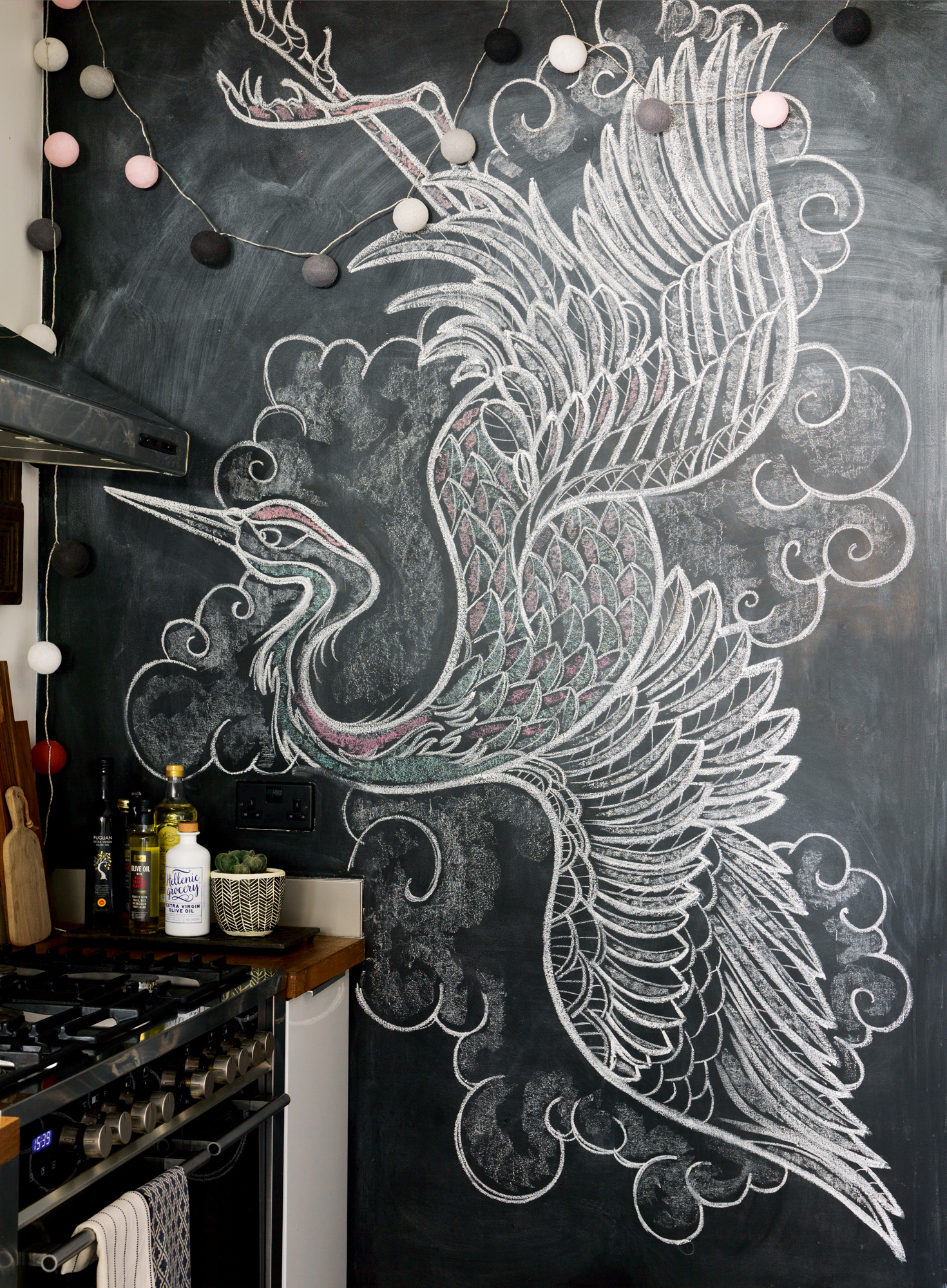 Chalkboard Wall In A Kitchen - Chalkboard Wall Ideas , HD Wallpaper & Backgrounds
