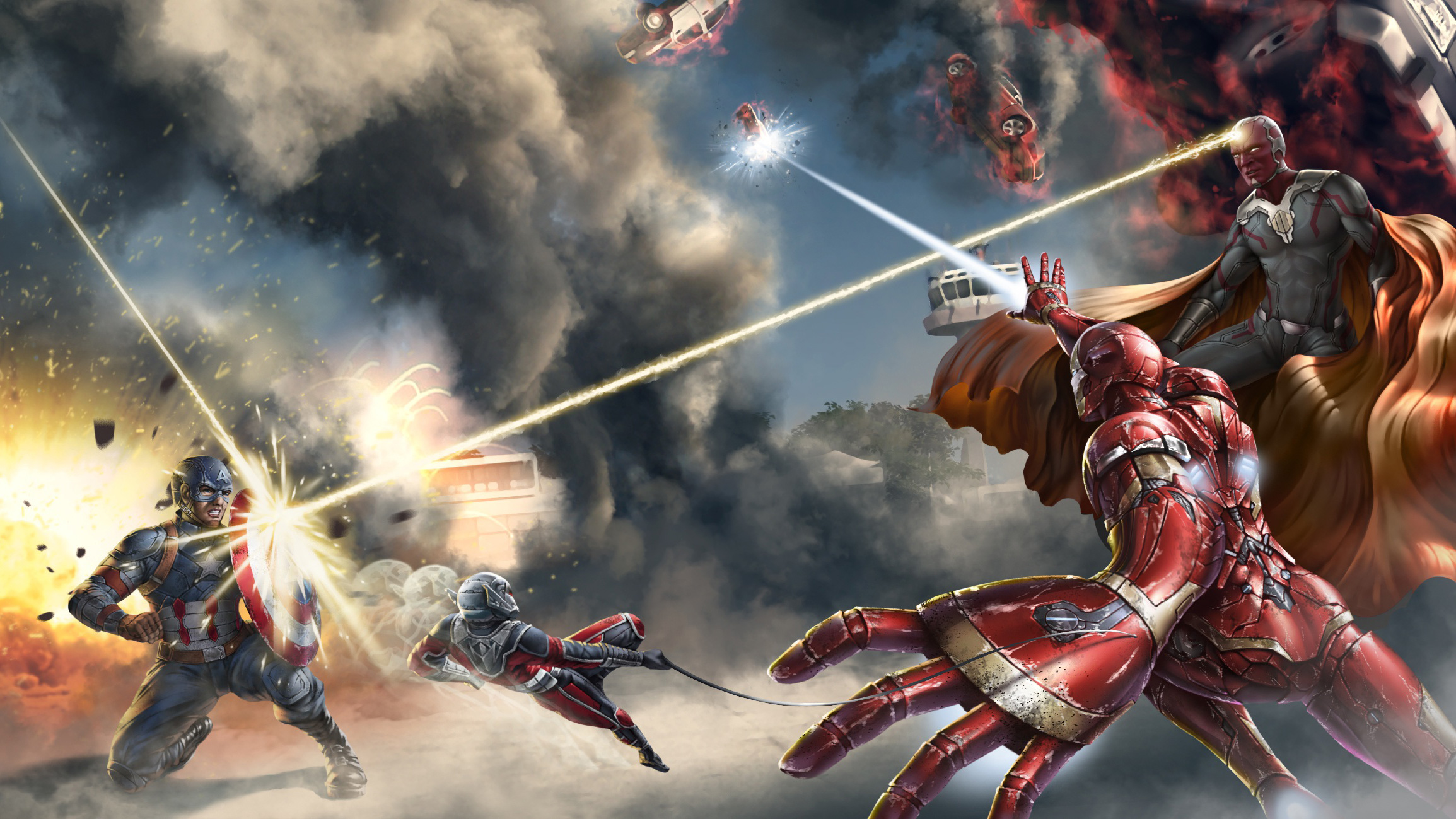#iron Man, #vision, #ant Man, #captain America Civil - Captain America Civil War Digital Art , HD Wallpaper & Backgrounds