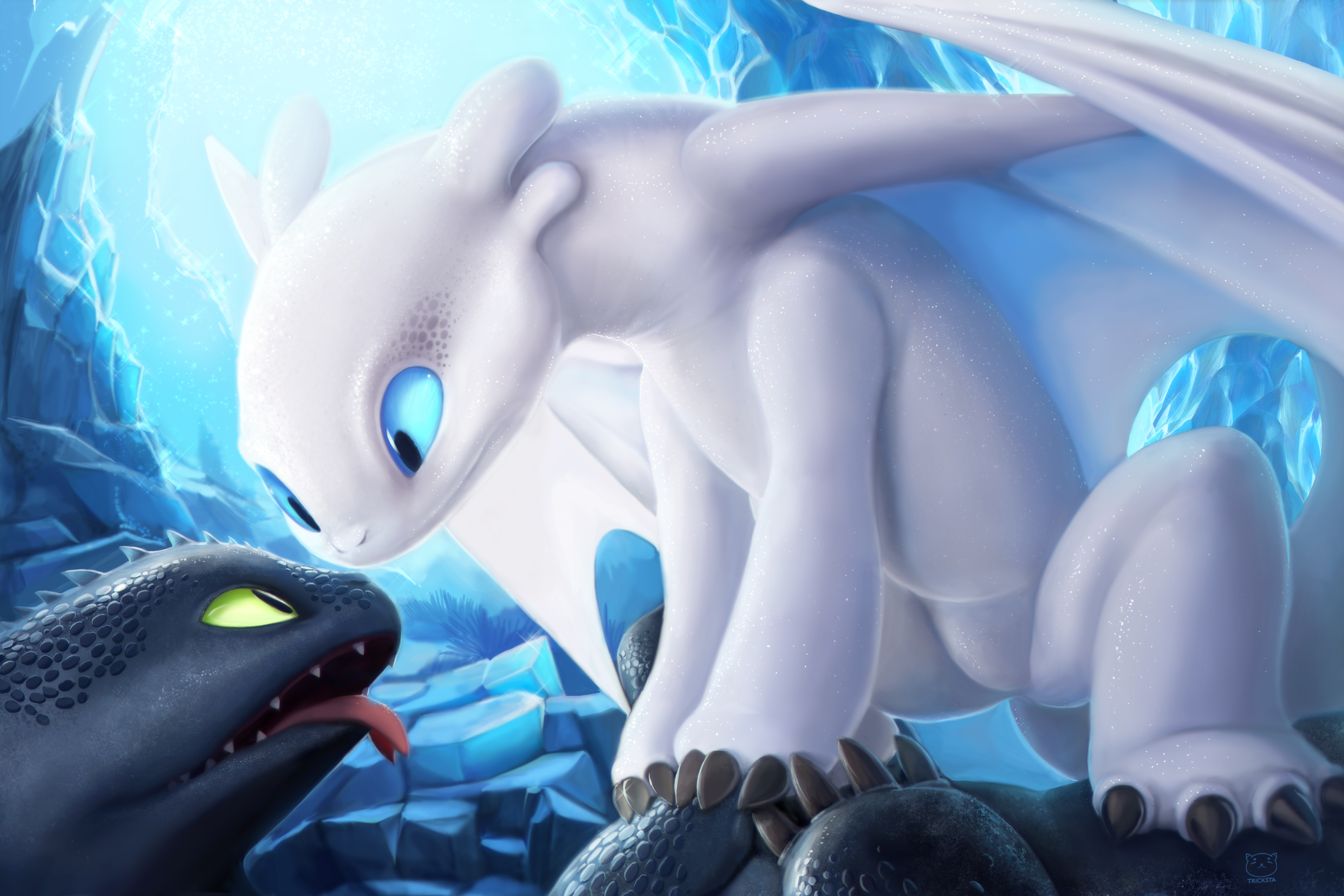 Toothless Wallpaper For Desktop - Toothless And Light Fury Mating , HD Wallpaper & Backgrounds