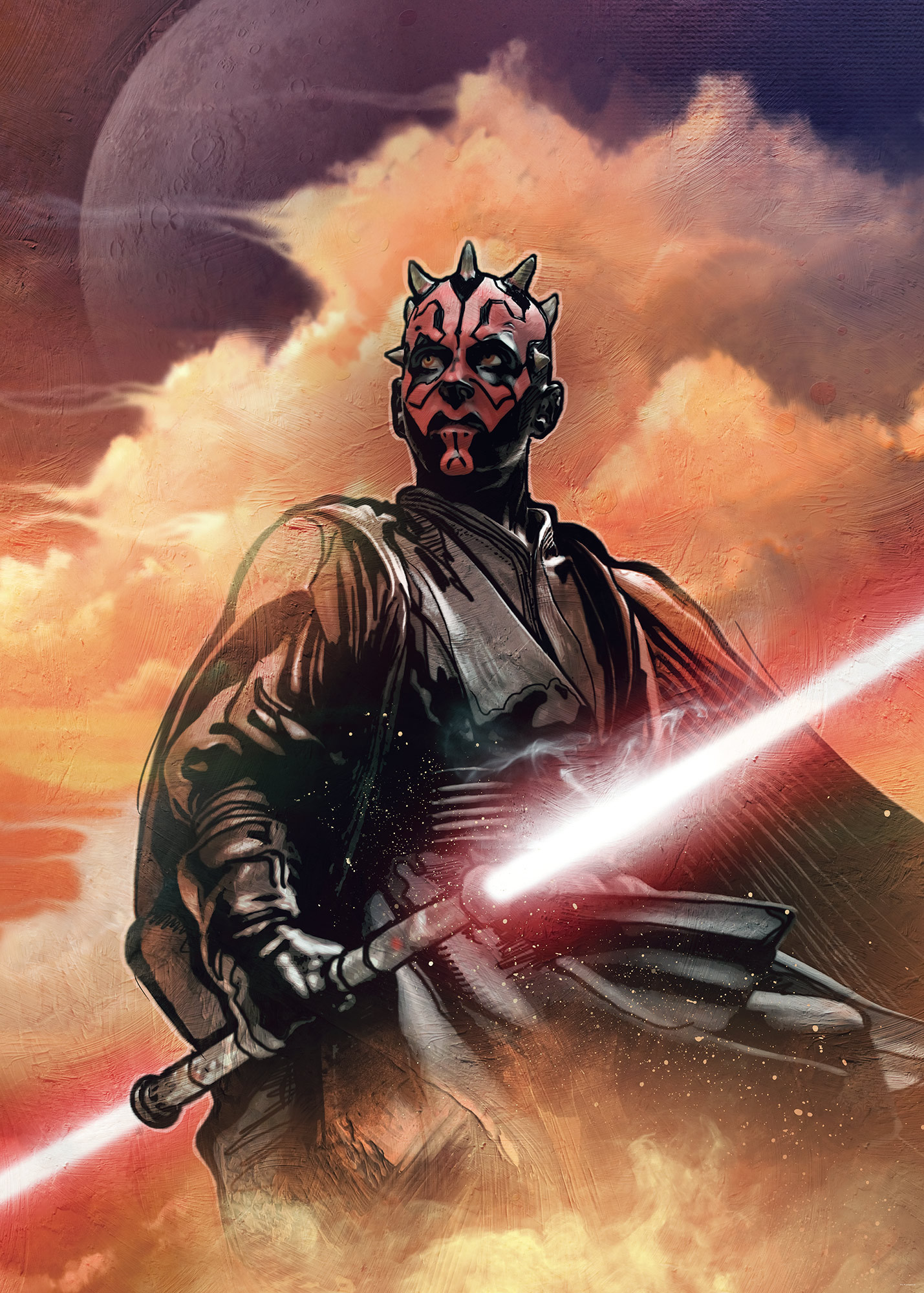 Star Wars Classic Darth Maul 
 Title Star Wars Classic - Shikishi Art Star Wars Maul , HD Wallpaper & Backgrounds