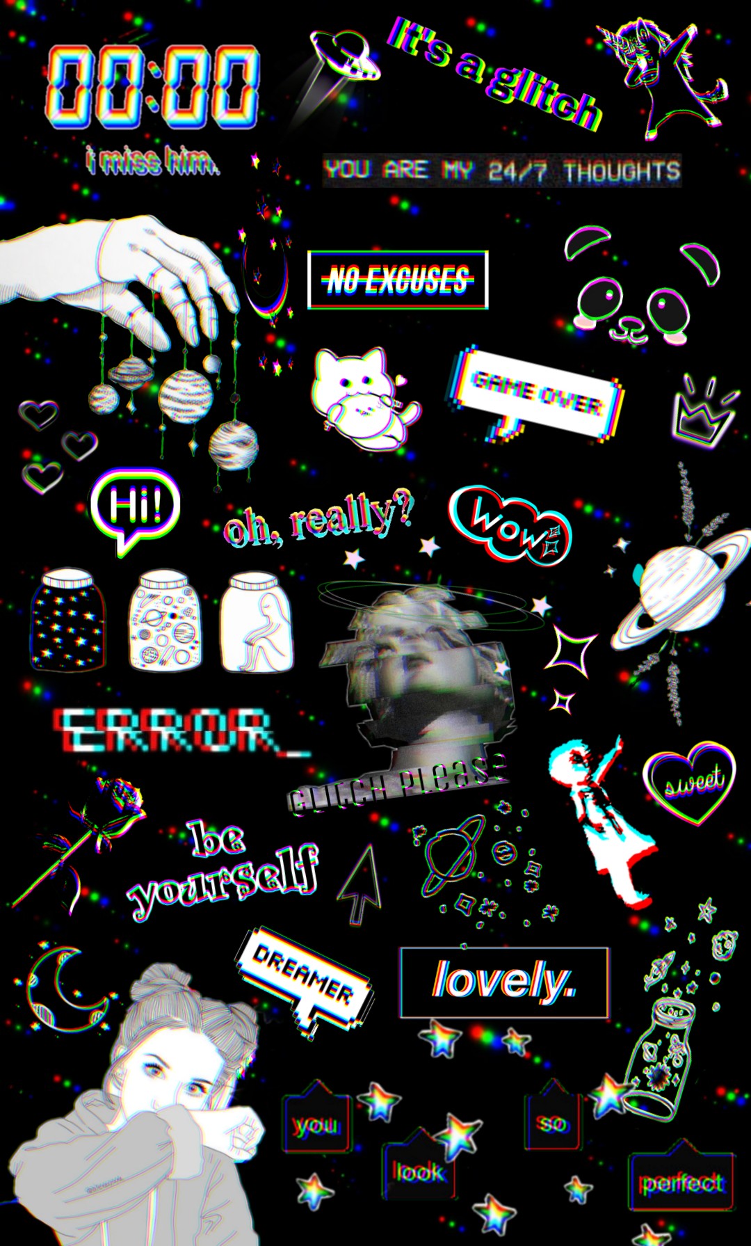 { New Glitch Wallpaper 🌙💜 } 

special Thanks For - Aesthetic Glitch Background , HD Wallpaper & Backgrounds