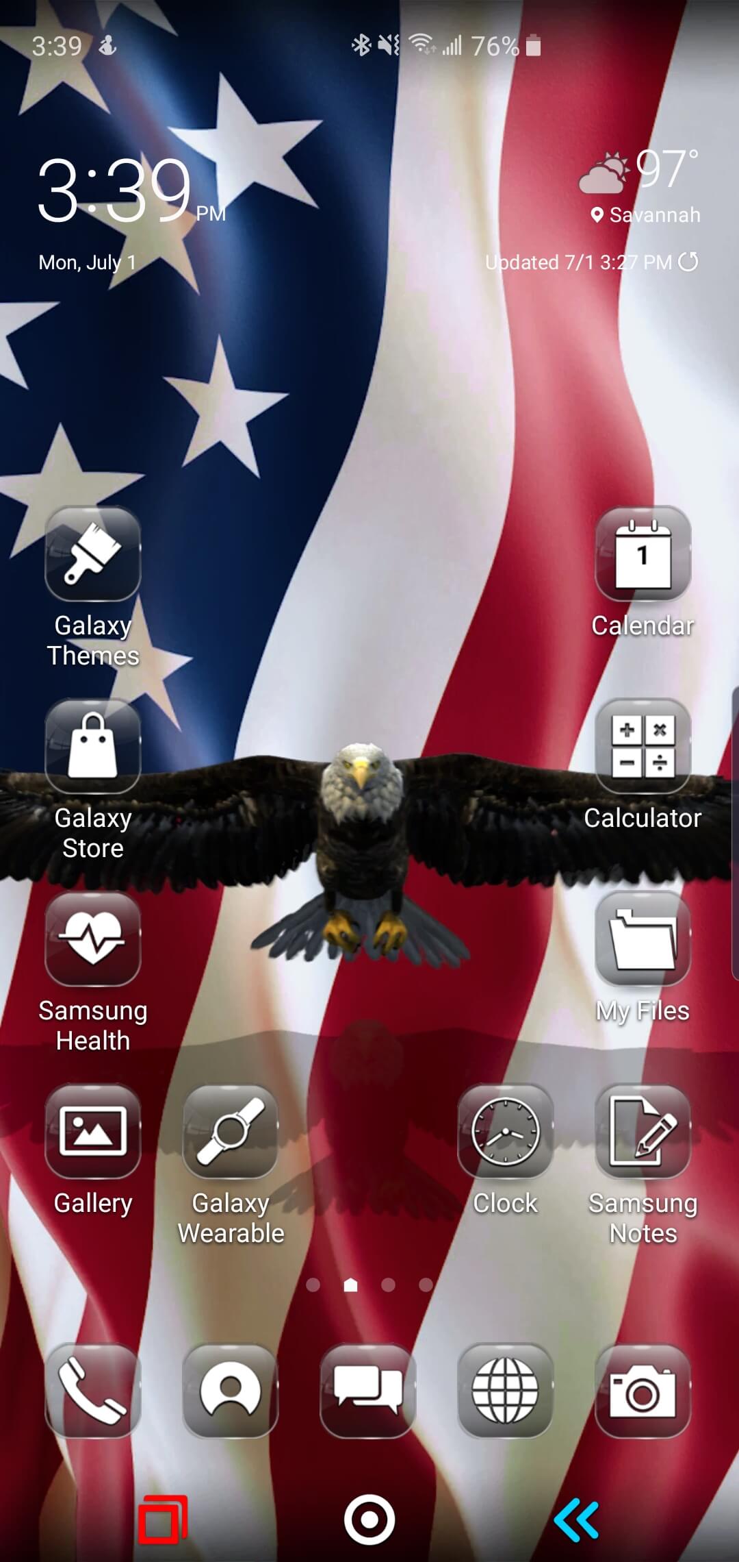 Freedom Flight Usa Theme For Samsung Galaxy S10 And - Bald Eagle , HD Wallpaper & Backgrounds