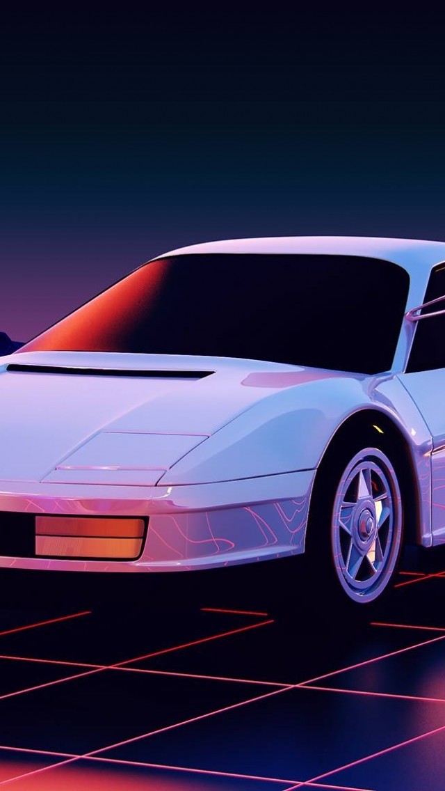 Vaporwave Car, Landscape, Mountain, Digital Art, Ferrari - Ferrari Testarossa Meme , HD Wallpaper & Backgrounds