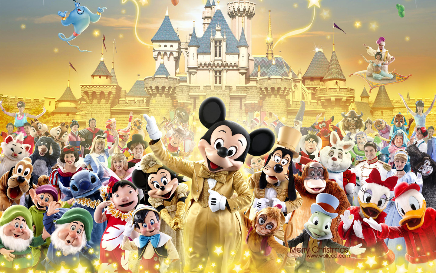 Hong Kong Disneyland S Christmas Wallpaper - Disney Characters Background , HD Wallpaper & Backgrounds