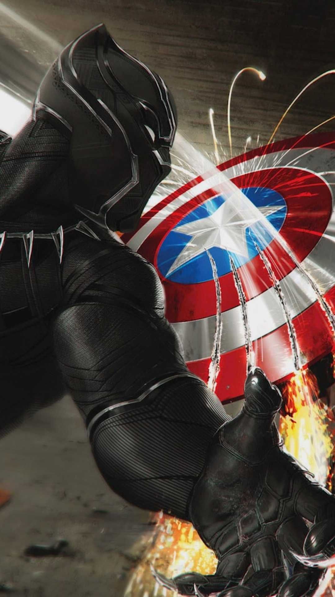 Captain America Civil War Black Panther Vs Cap , HD Wallpaper & Backgrounds