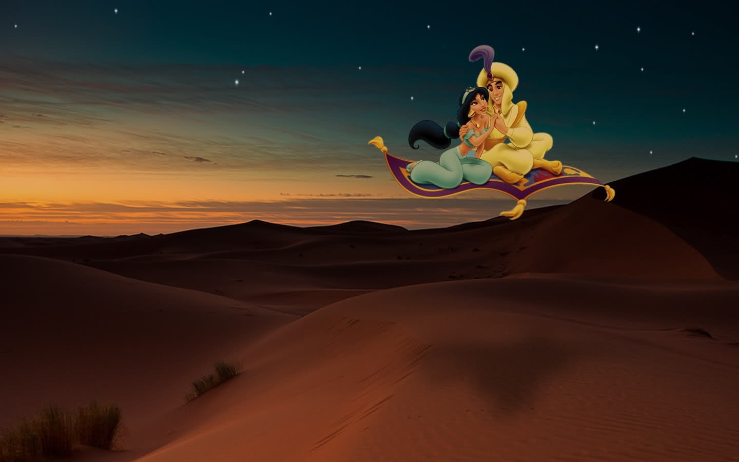 Aladdin And Jasmine Desert , HD Wallpaper & Backgrounds