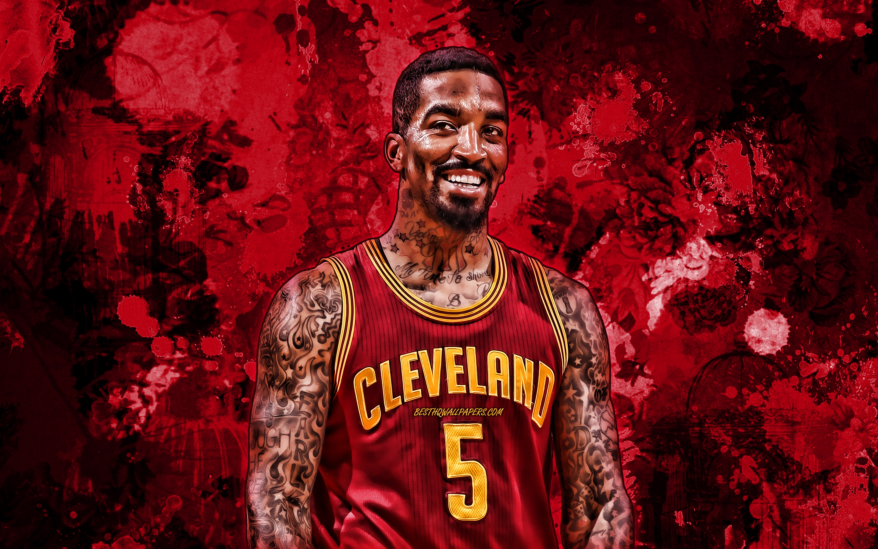 Jr Smith, Red Paint Splashes, Nba, Cleveland Cavaliers, - Basketball Wallpaper Kawhi Leonard , HD Wallpaper & Backgrounds