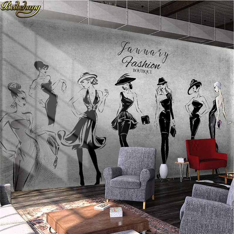 Beibehang Custom Beauty Clothing Shop Decoration 3d - Wall Murals Vintage Stores , HD Wallpaper & Backgrounds