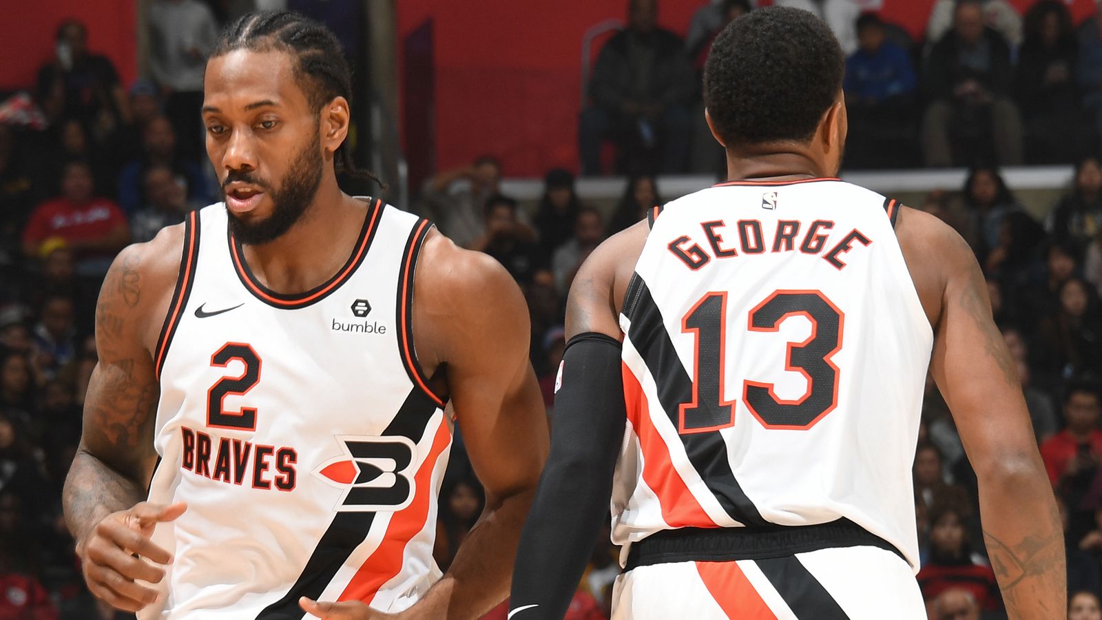 Kawhi Leonard And Paul George In Action Against The - Los Angeles Clippers , HD Wallpaper & Backgrounds