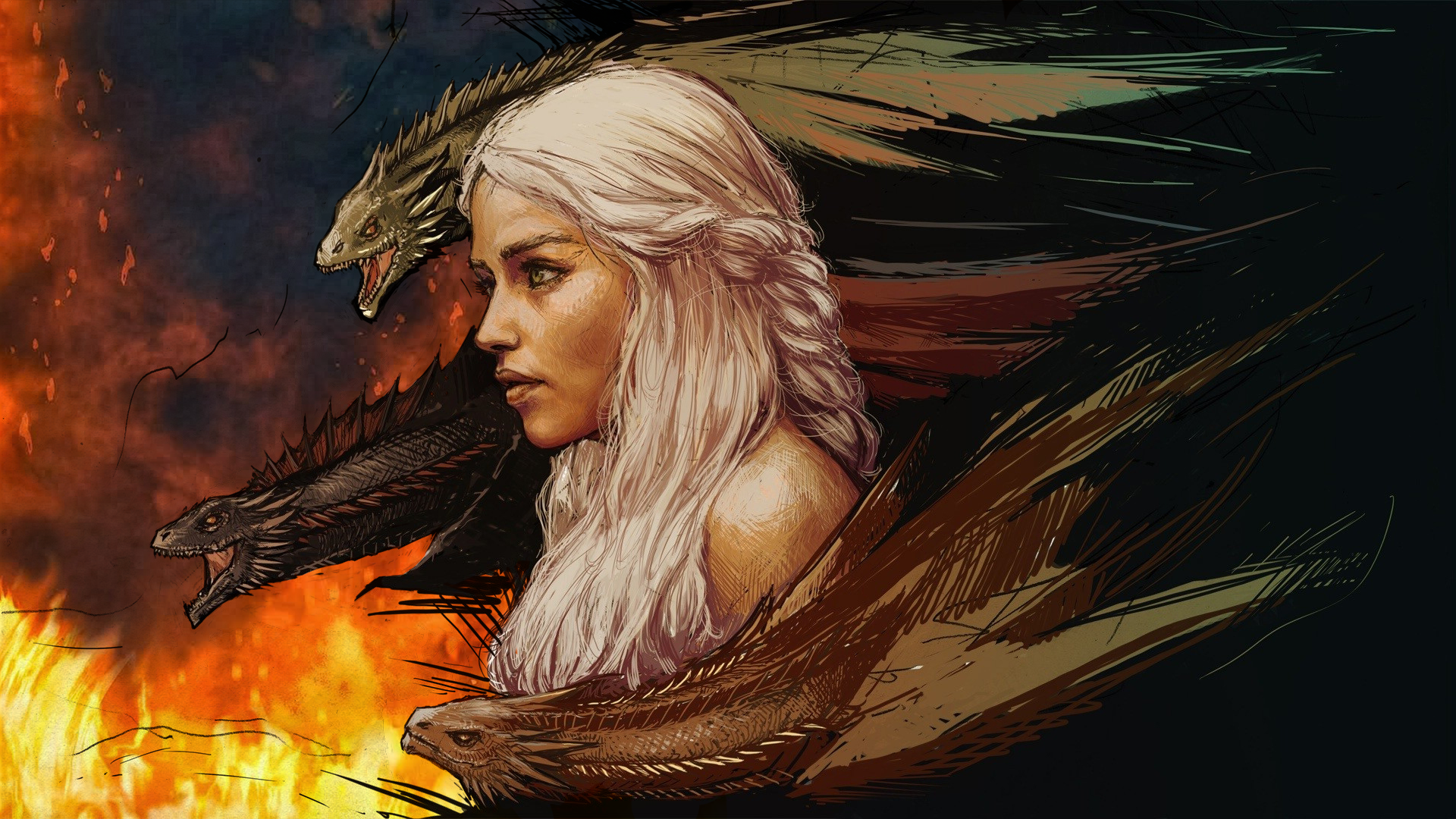 #daenerys Targaryen, #dragon, #game Of Thrones, #fire - Daenerys Targaryen Animated , HD Wallpaper & Backgrounds