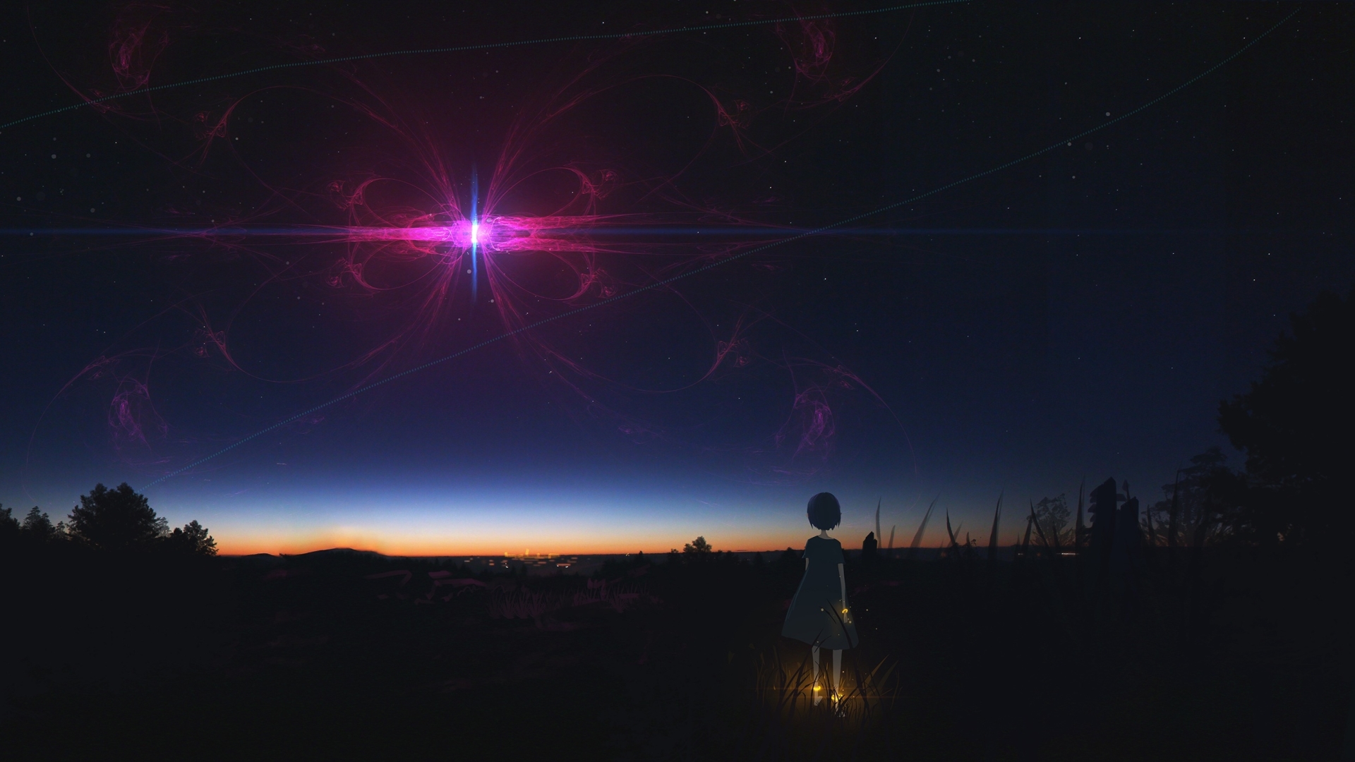 Anime Wallpaper Night Sky 4k , HD Wallpaper & Backgrounds
