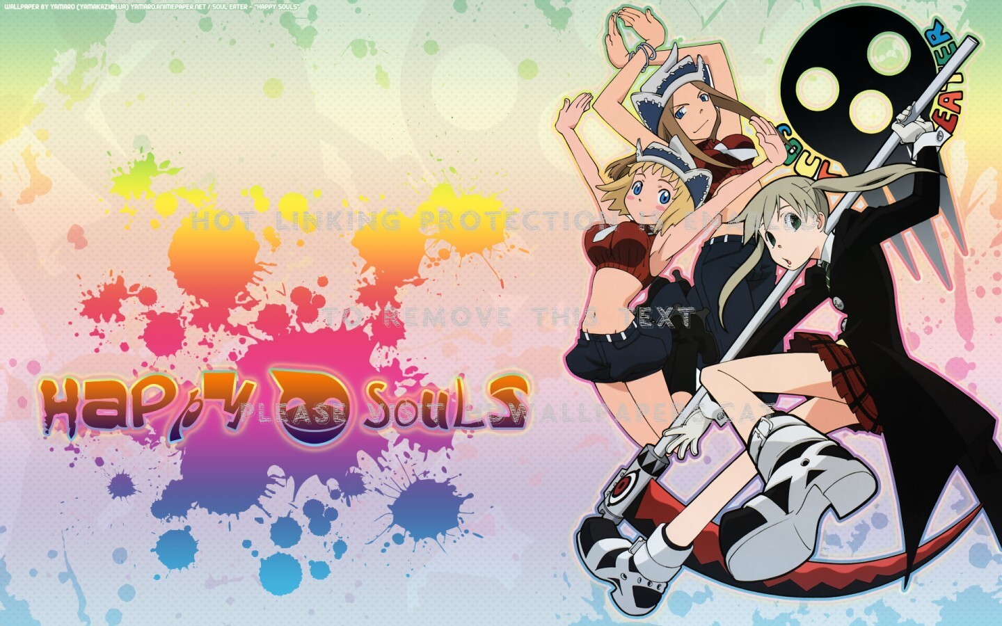 Happy Souls Souleater Anim Liz Maka Patty - Soul Eater , HD Wallpaper & Backgrounds
