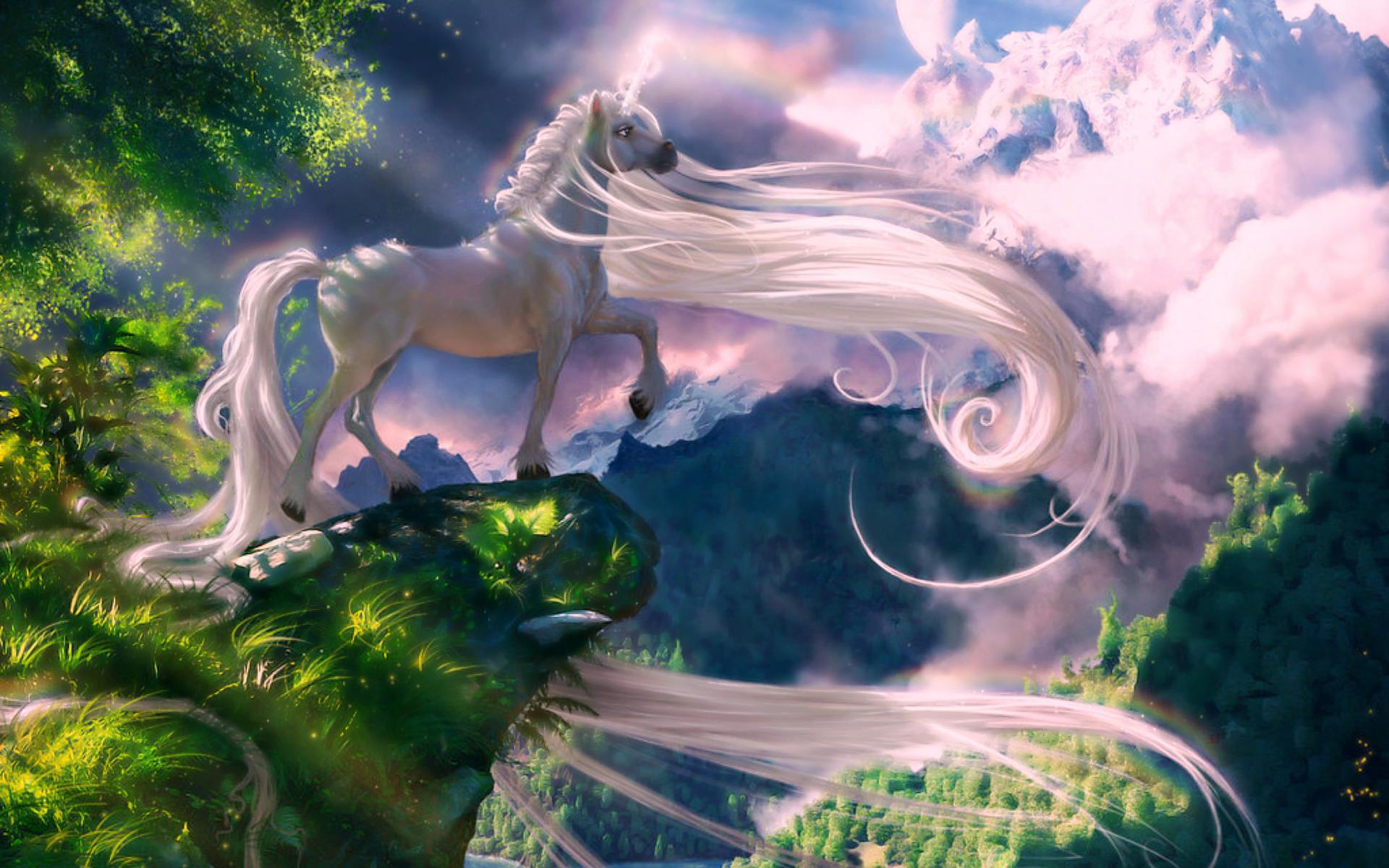 Download Original Resolution - Unicorn Mystical Background , HD Wallpaper & Backgrounds